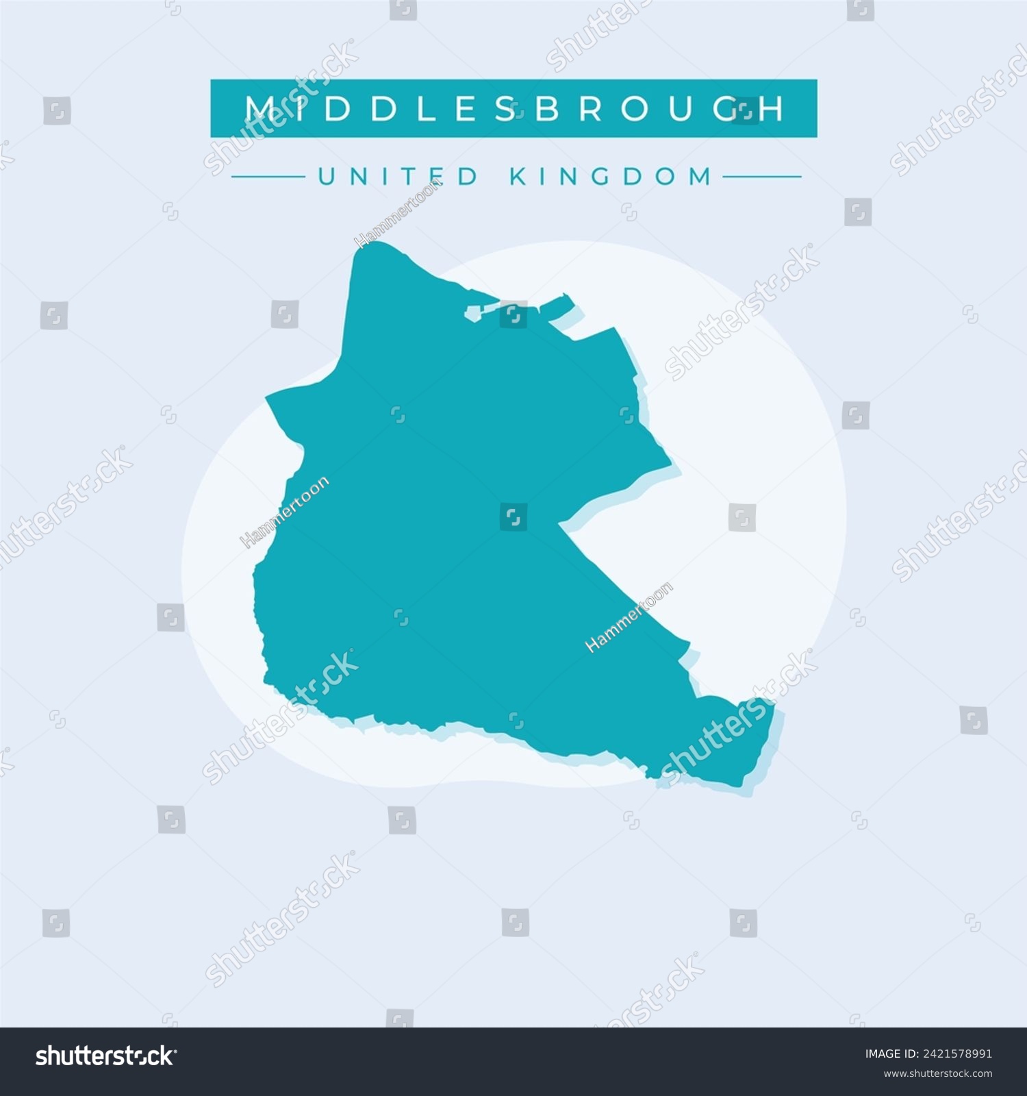 SVG of Middlesbrough Borough with unitary authority status (United Kingdom of Great Britain and Northern Ireland, ceremonial county North Yorkshire, England) map vector illustration, scribble sketch map svg