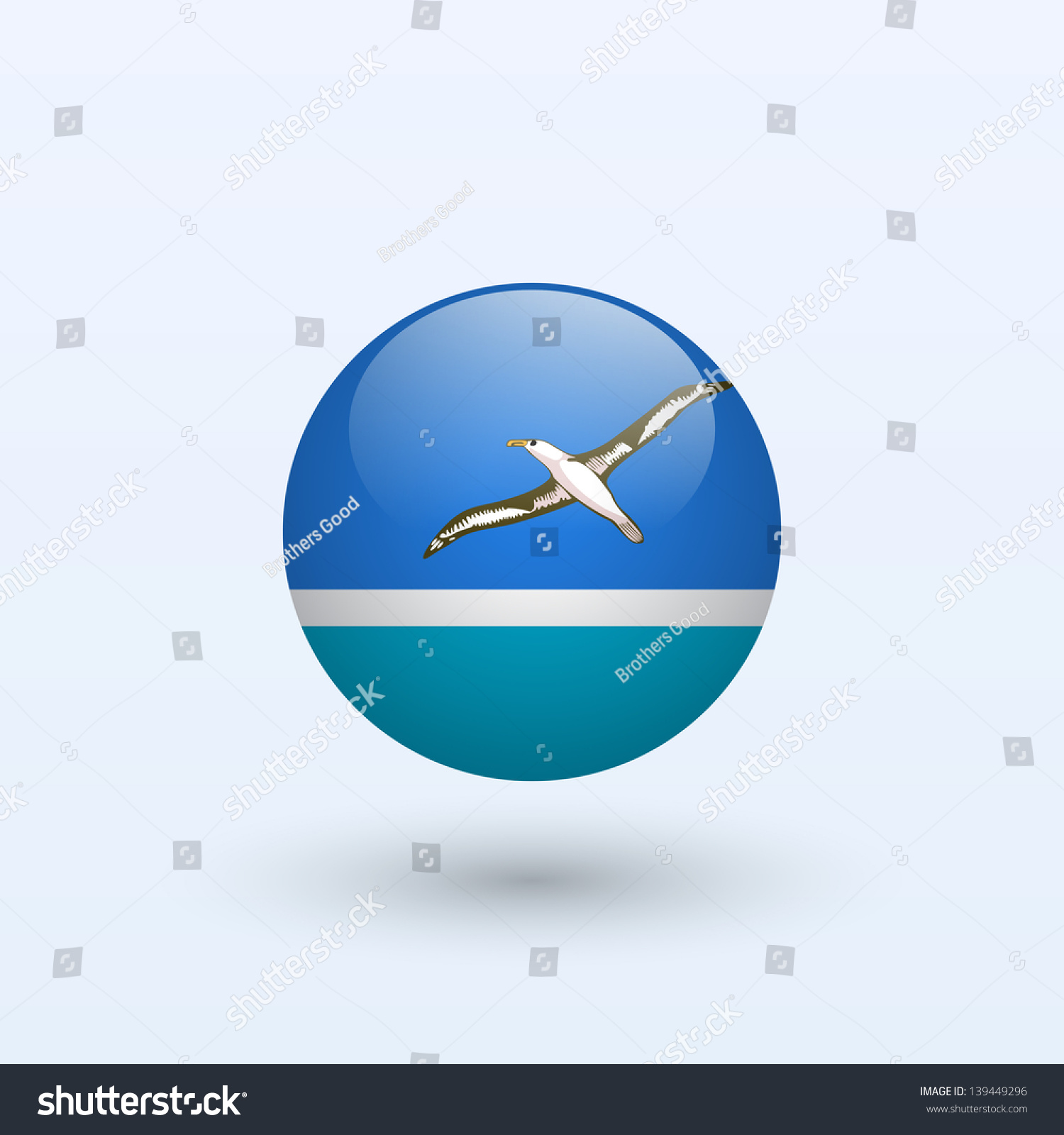 Midway Islands Round Flag Vector Illustration Stock Vector Royalty