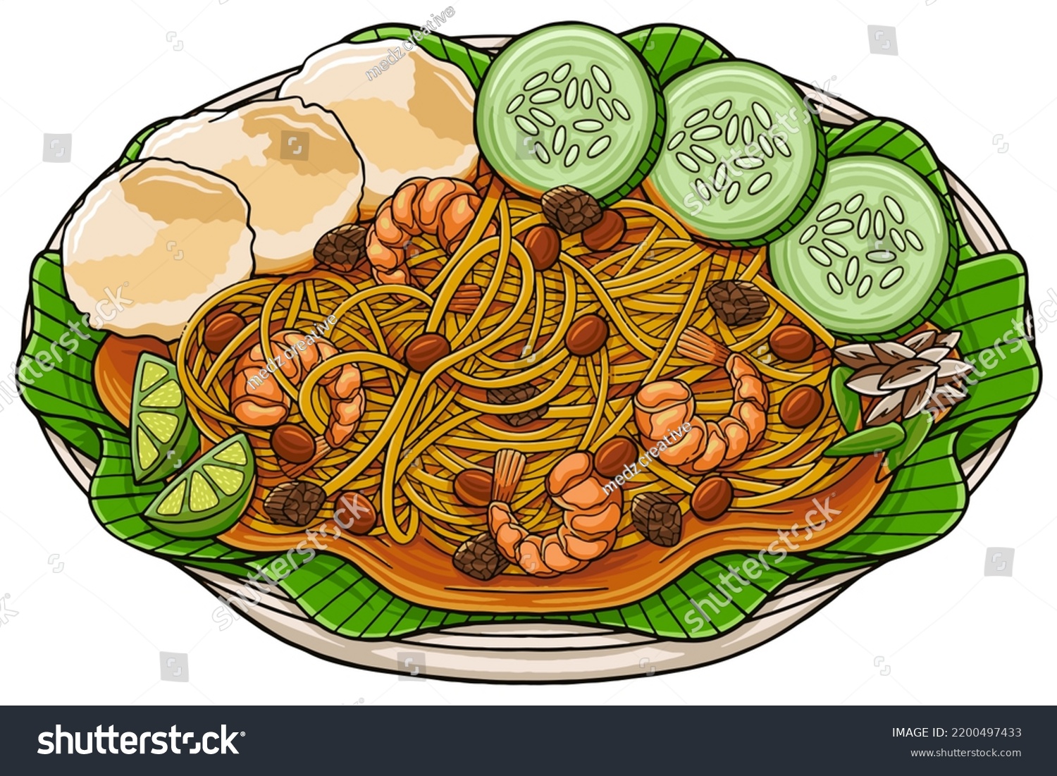 SVG of Mie Aceh Indonesian Food Vector Style svg