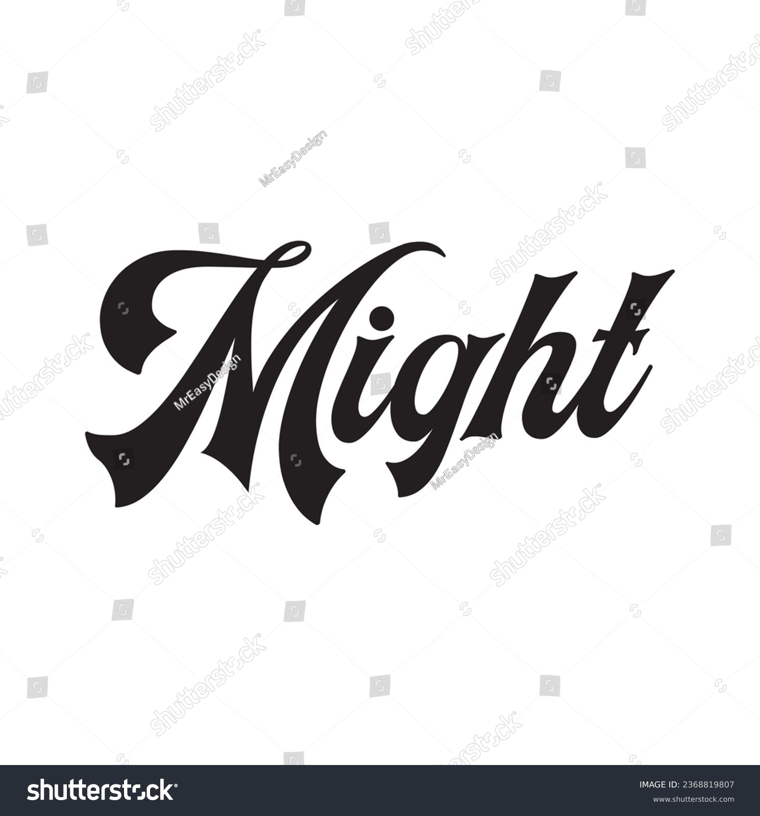 SVG of might text on white background. svg