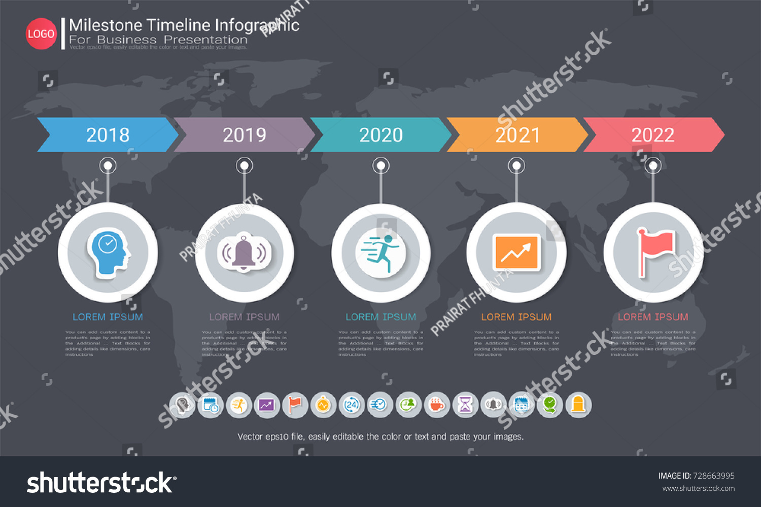 Milestone Timeline Infographic Design Road Map Stock Vector (Royalty ...