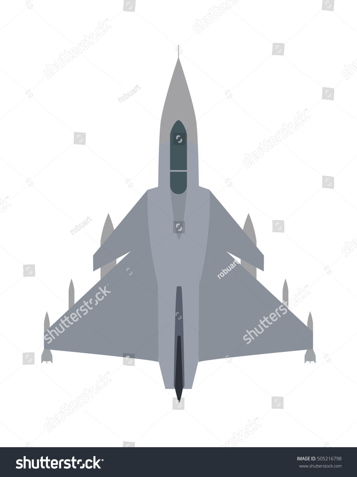 Military Airplane Isolated On White Aircraft Stock Vector Royalty ...
