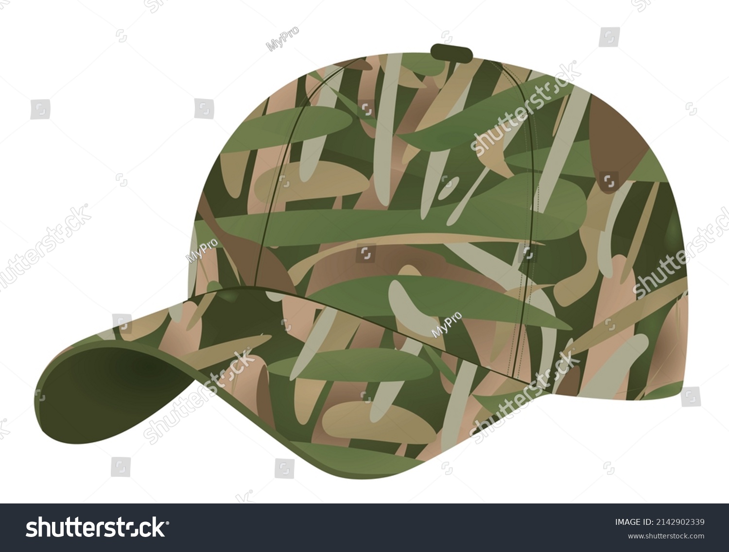 Military Camouflage Cap Vector Illustration Stock Vector (Royalty Free ...