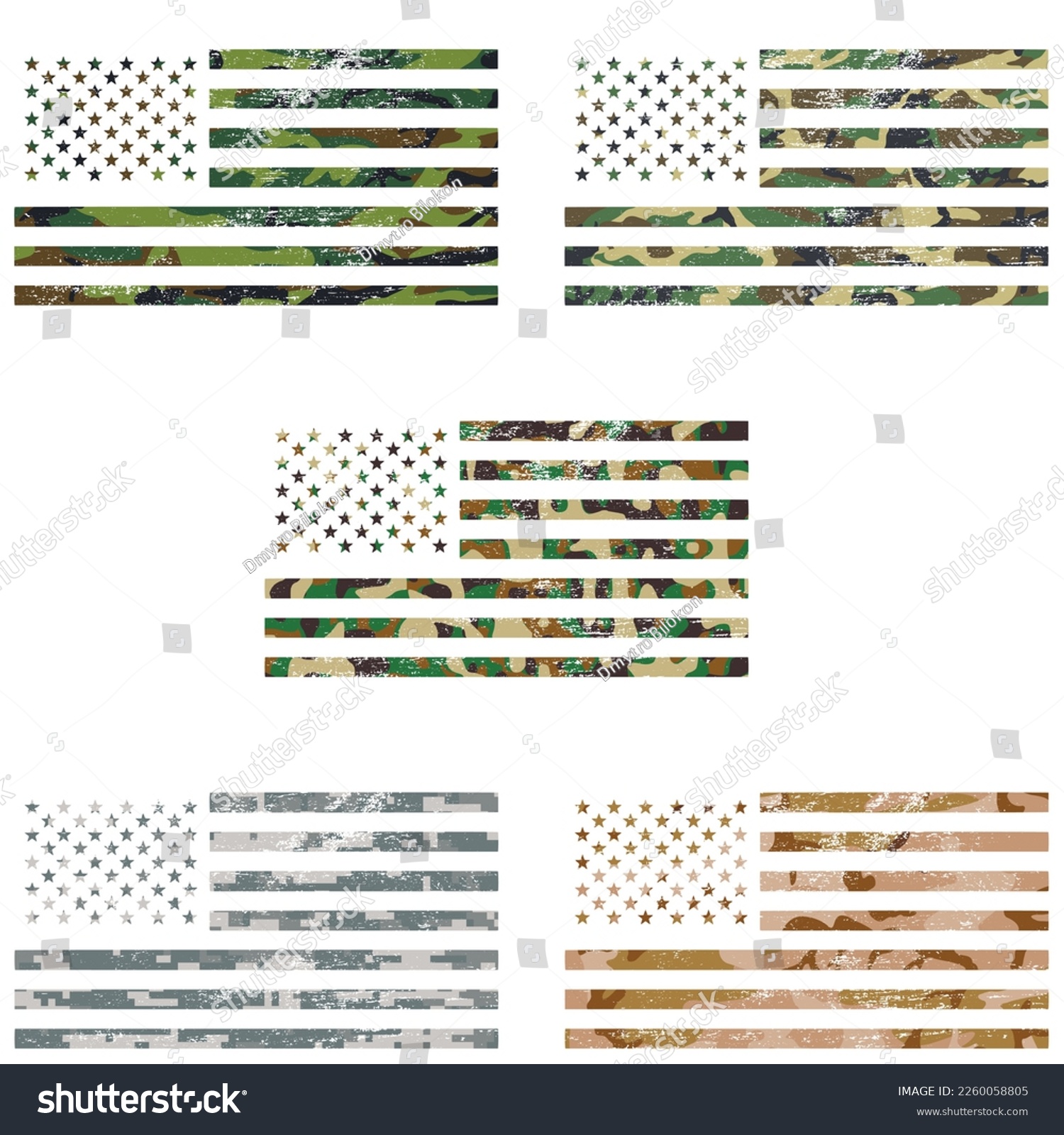 SVG of Military camouflage Grunge American flag, USA flag, SVG Vector svg