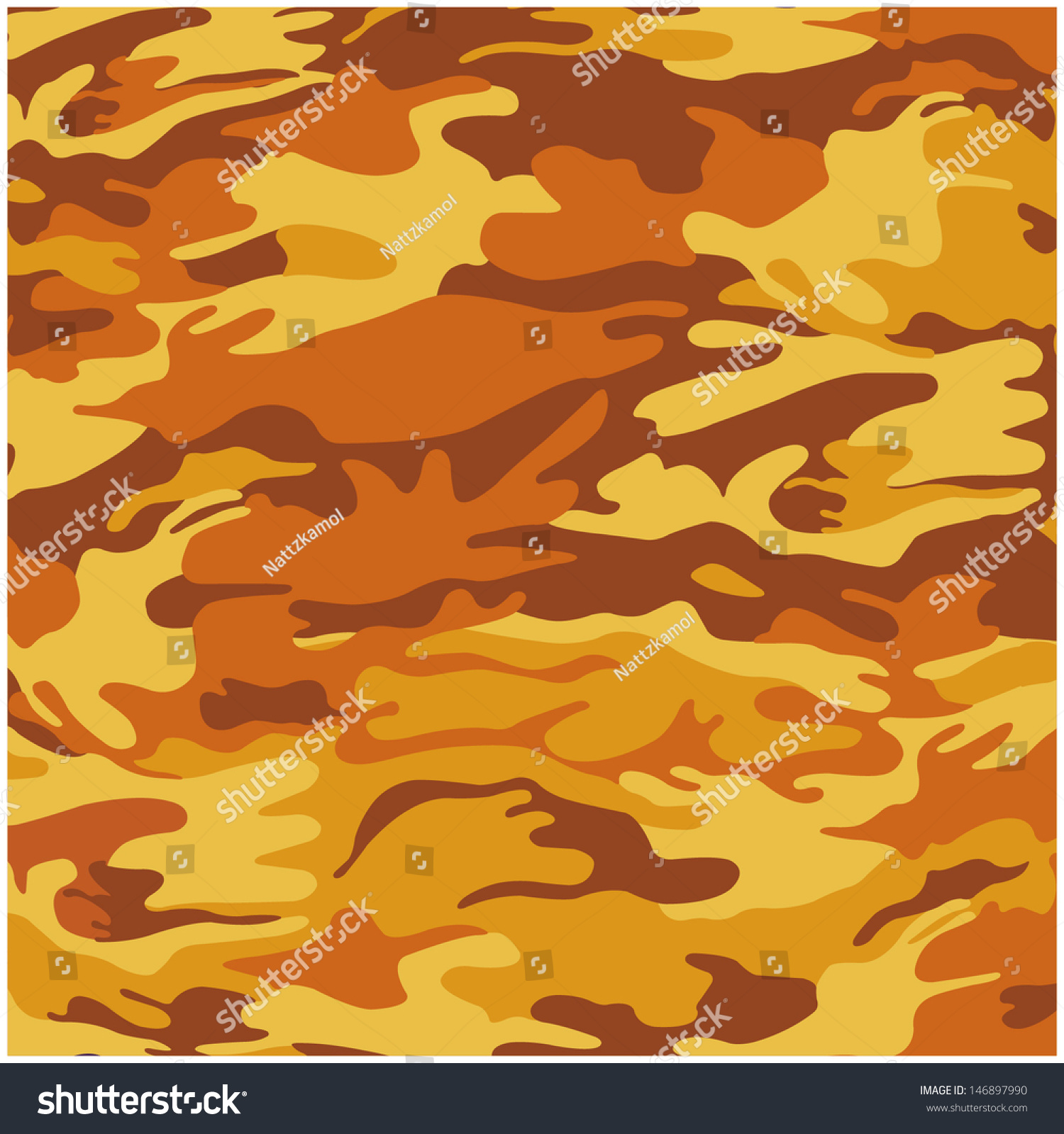 Military Camouflage Orange Background Stock Vector Illustration ...