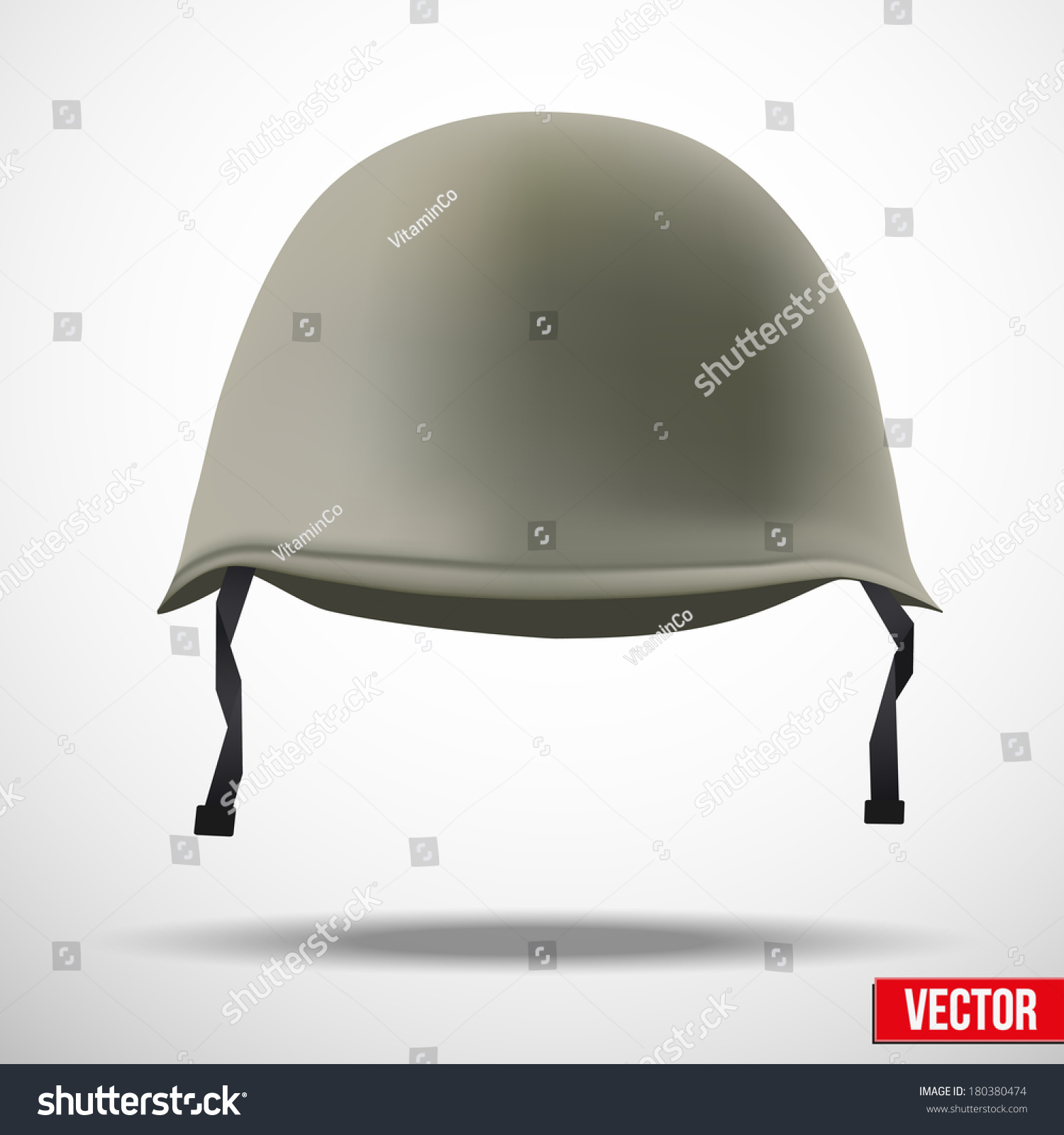 Military Classic Helmet Green Color Vector Stock Vector (Royalty Free ...