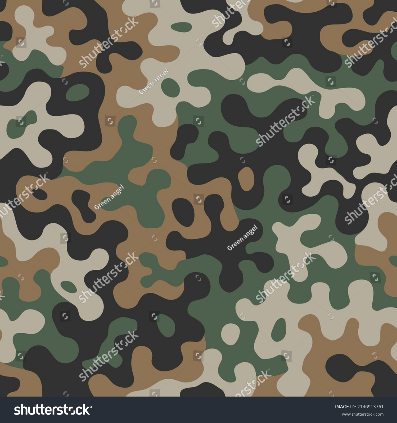 Military Emerald Green Camouflage War Repeats Stock Vector (Royalty ...