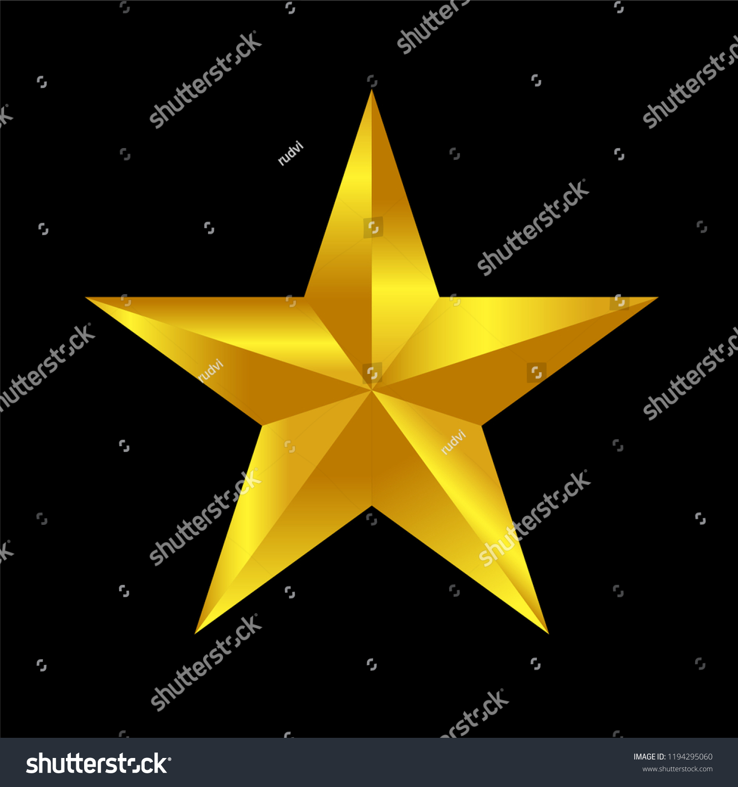 Military Gold Star Icon Rating Vector Stock Vector (Royalty Free ...