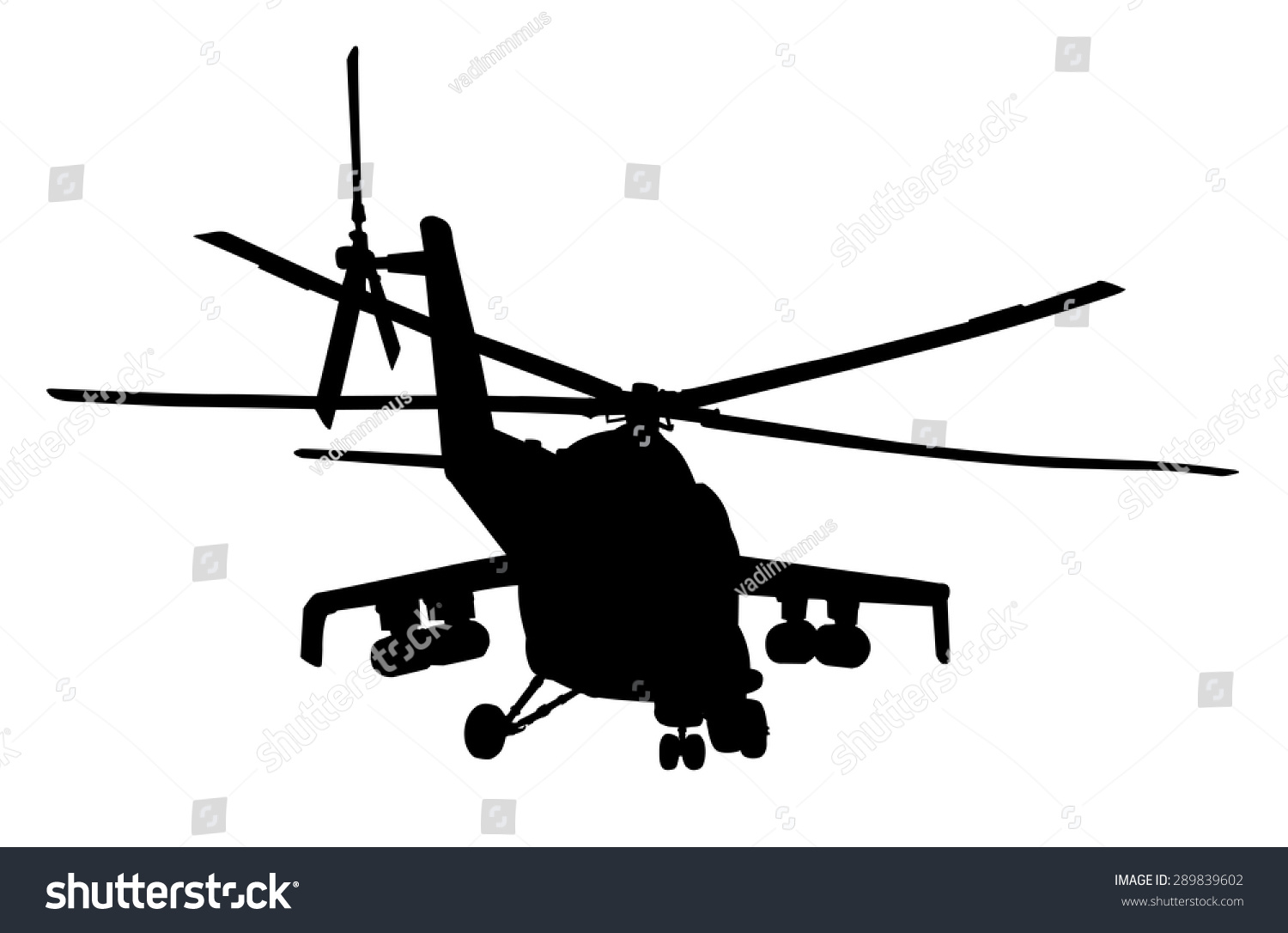 Military Helicopter Flying Vector Silhouette Stock Vector (Royalty Free ...