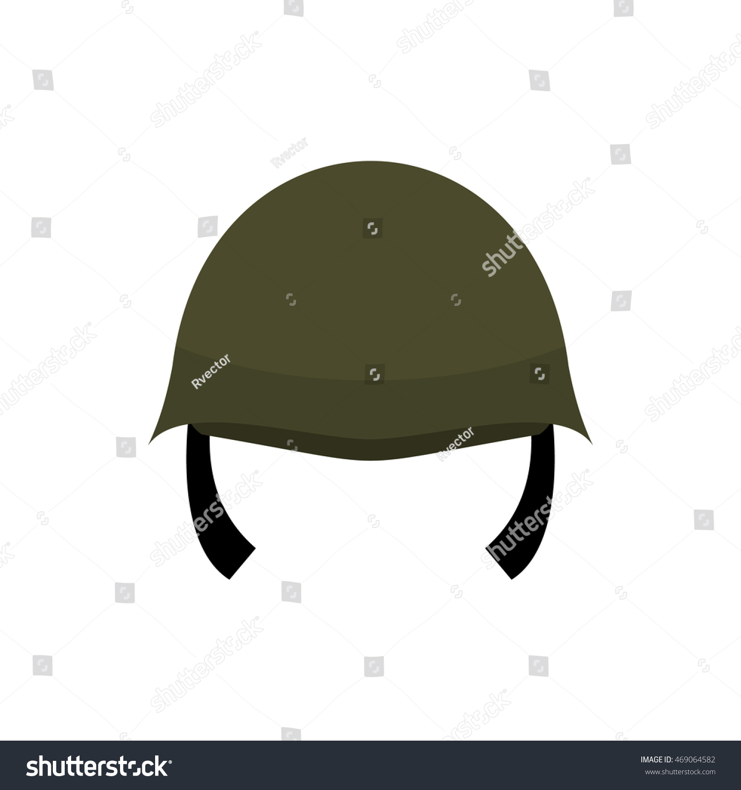 Military Helmet Icon Flat Style On Stock Vector (Royalty Free