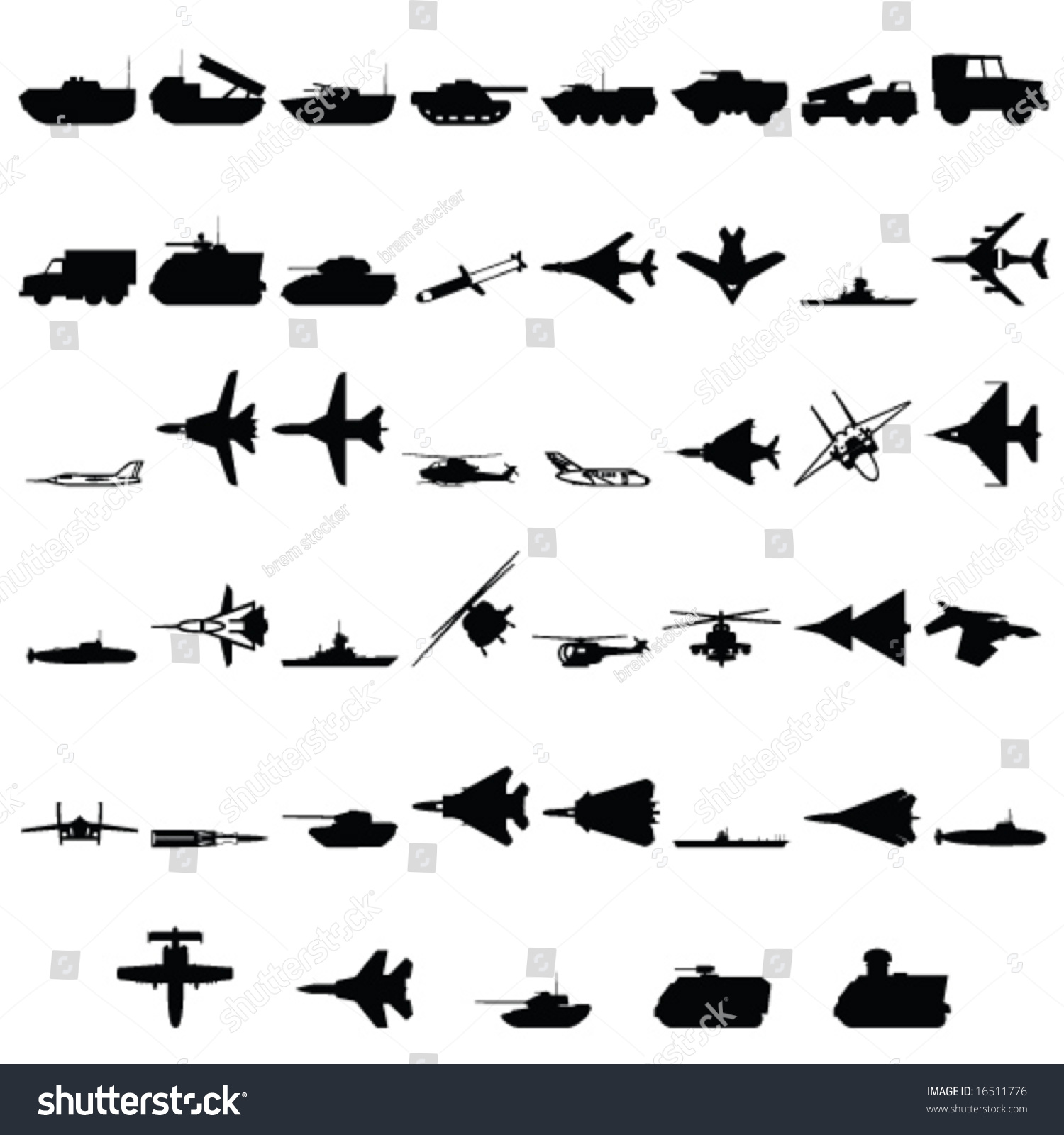 Military Icons Stock Vector Illustration 16511776 : Shutterstock