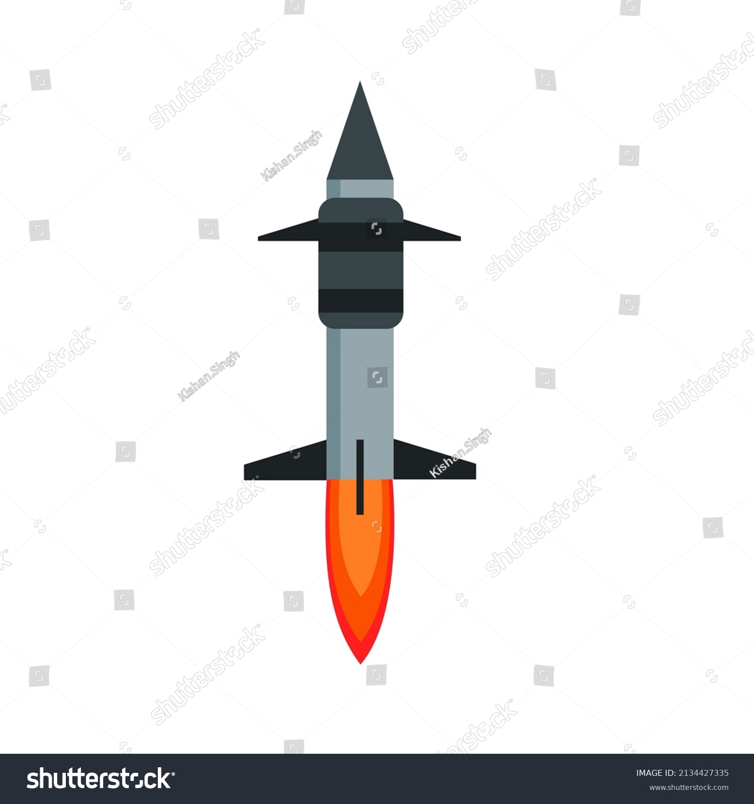 Military Missile Isolated On White Background Stock Vector (Royalty ...