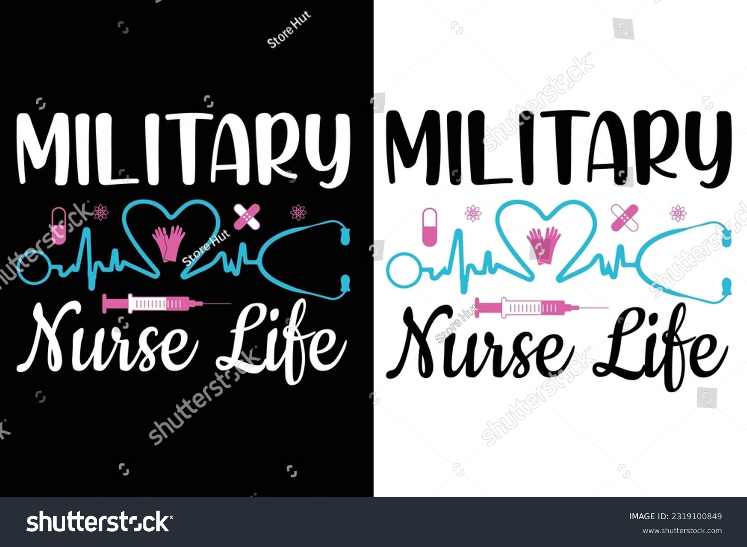 SVG of Military Nurse life SVG, nurse typography   t-shirt design Nurse quotes  t-shirt  
 svg