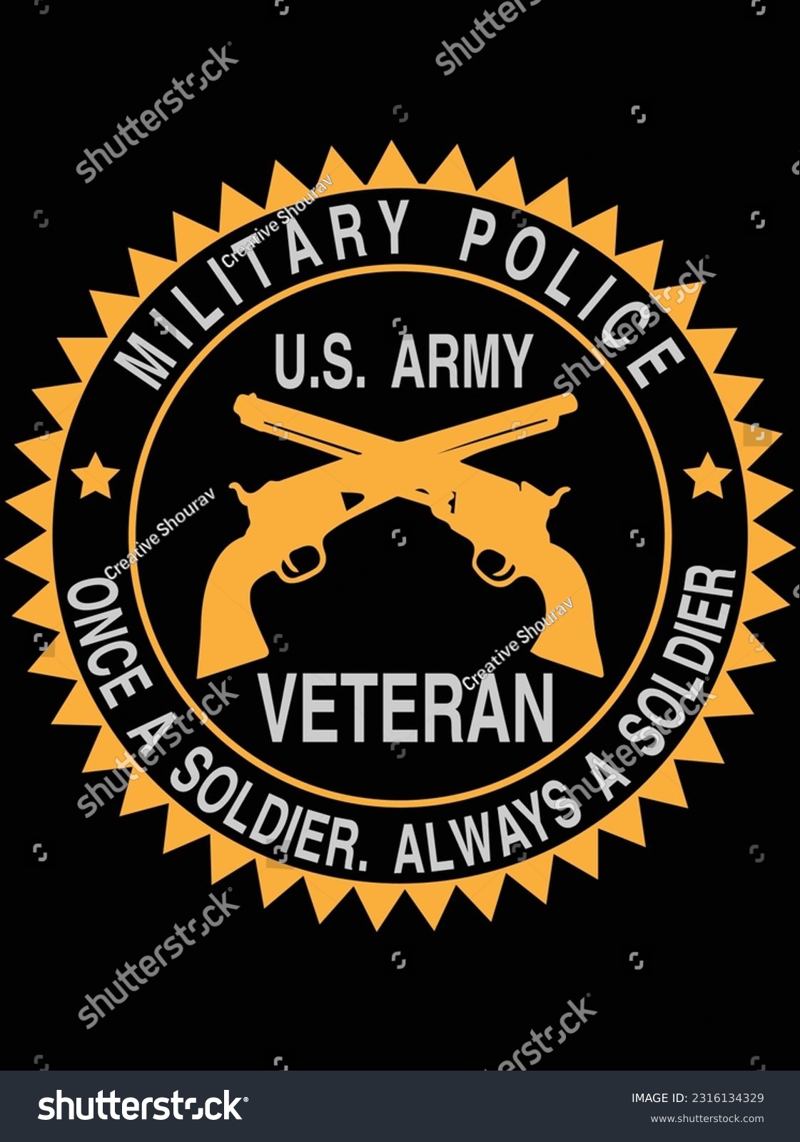 SVG of Military police once a soldier always a solder vector art design, eps file. design file for t-shirt. SVG, EPS cuttable design file svg
