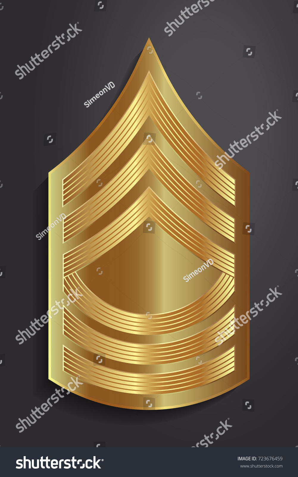 Military Ranks Insignia Stripes Chevrons Army Stock Vector 723676459