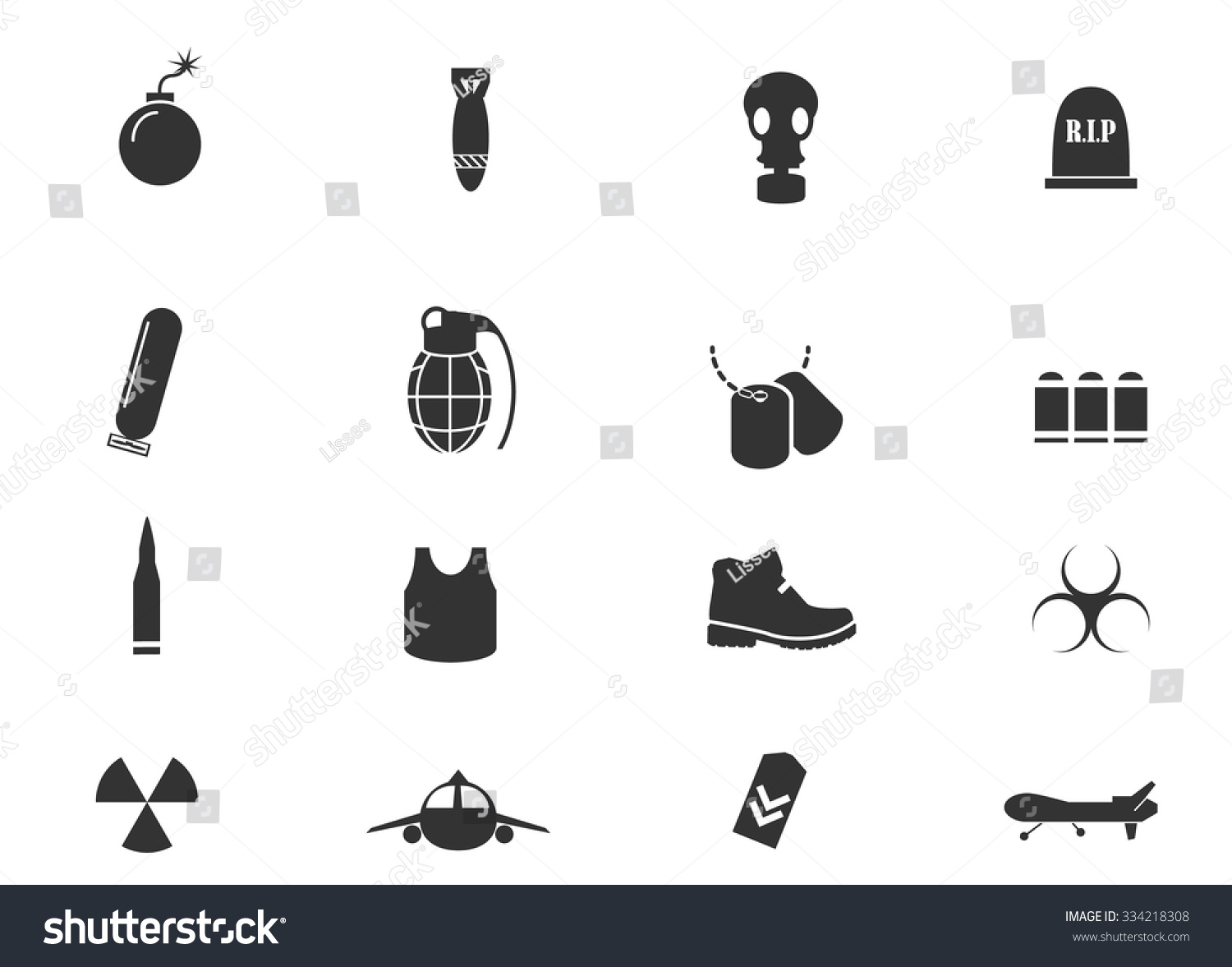 Military Silhouette Symbol Web Icons Stock Vector (Royalty Free ...