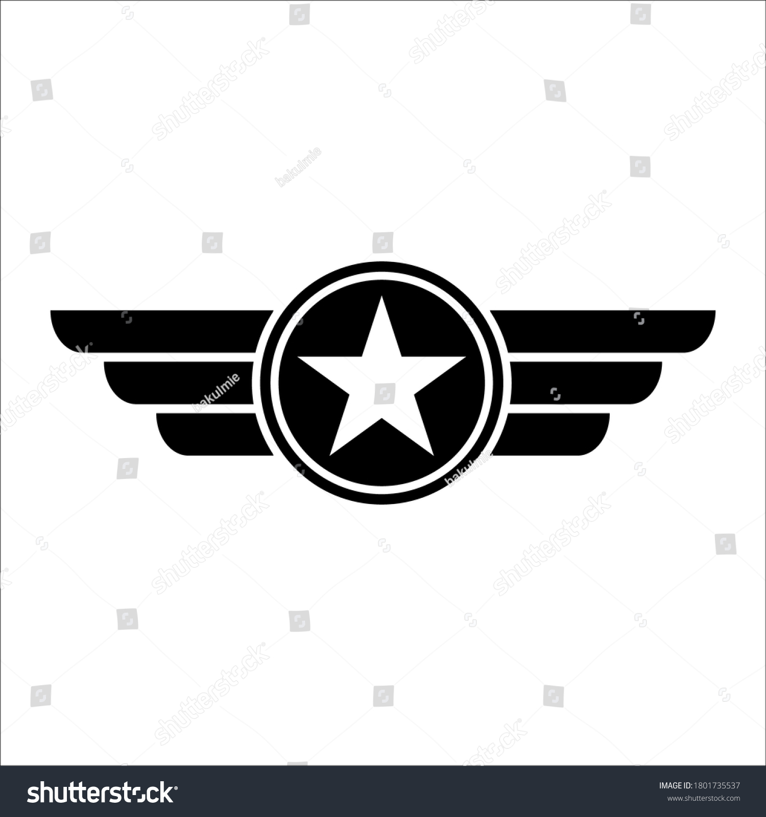 Military Star Emblem Icon Vector Stock Vector (Royalty Free) 1801735537 ...