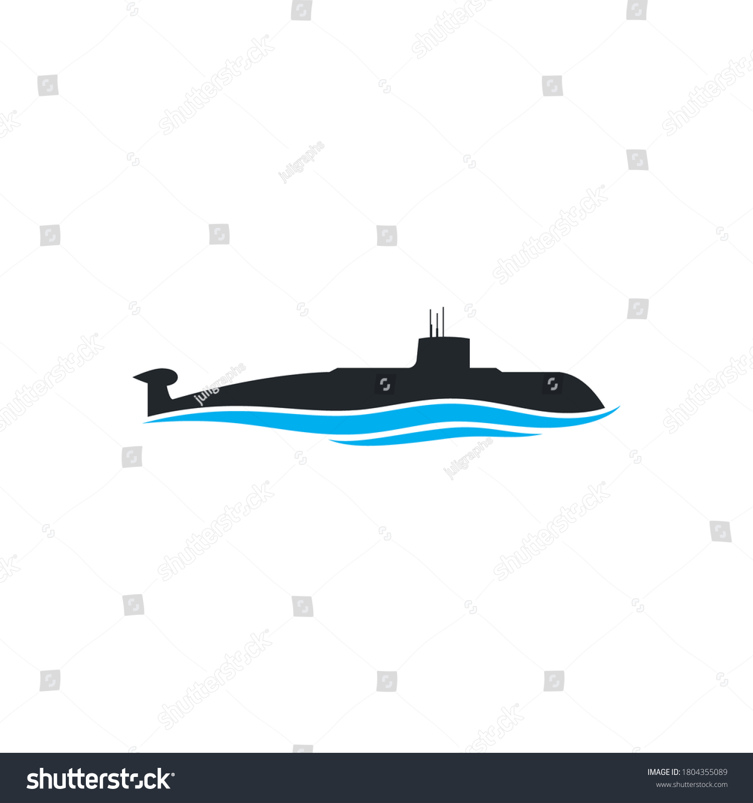 Military Submarine Logo Vector Icon Illustration Stock Vector (Royalty ...