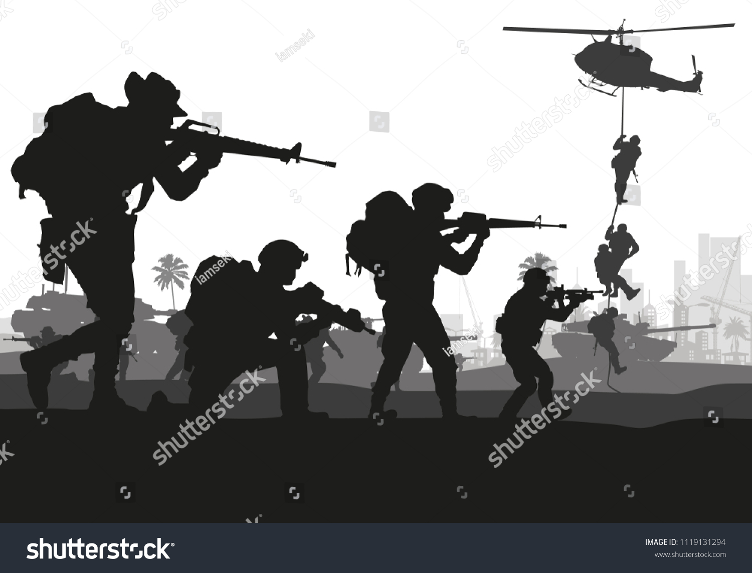 Military Vector Illustration Army Background Soldiers Vector De Stock Libre De Regalías 7770