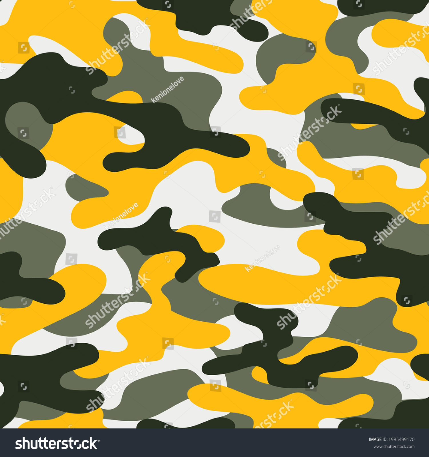 Military Yellow Camouflage Vector Seamless Print Stock Vector (Royalty ...