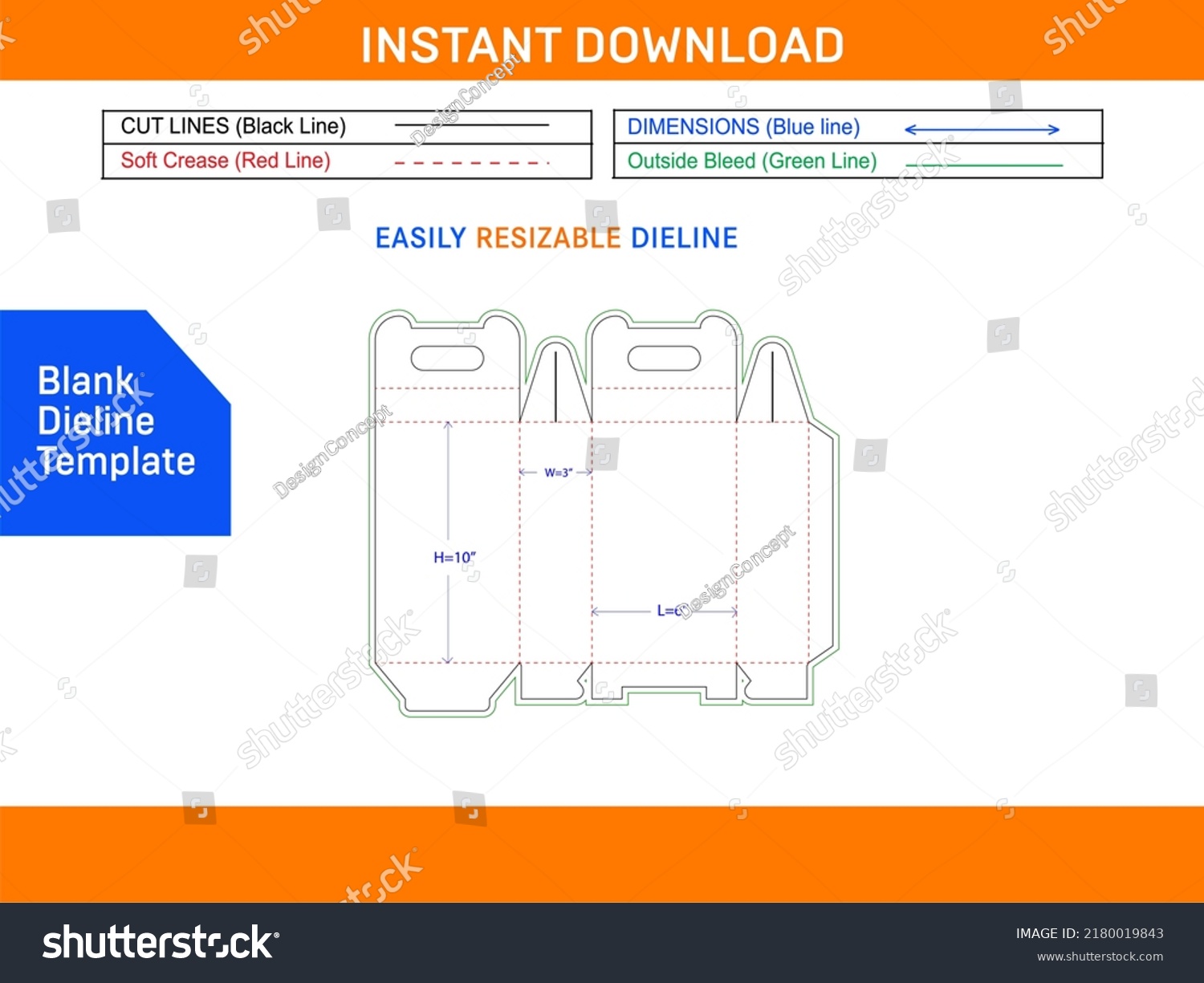 Milk Box Design Hanger Dieline Template Stock Vector (Royalty Free ...