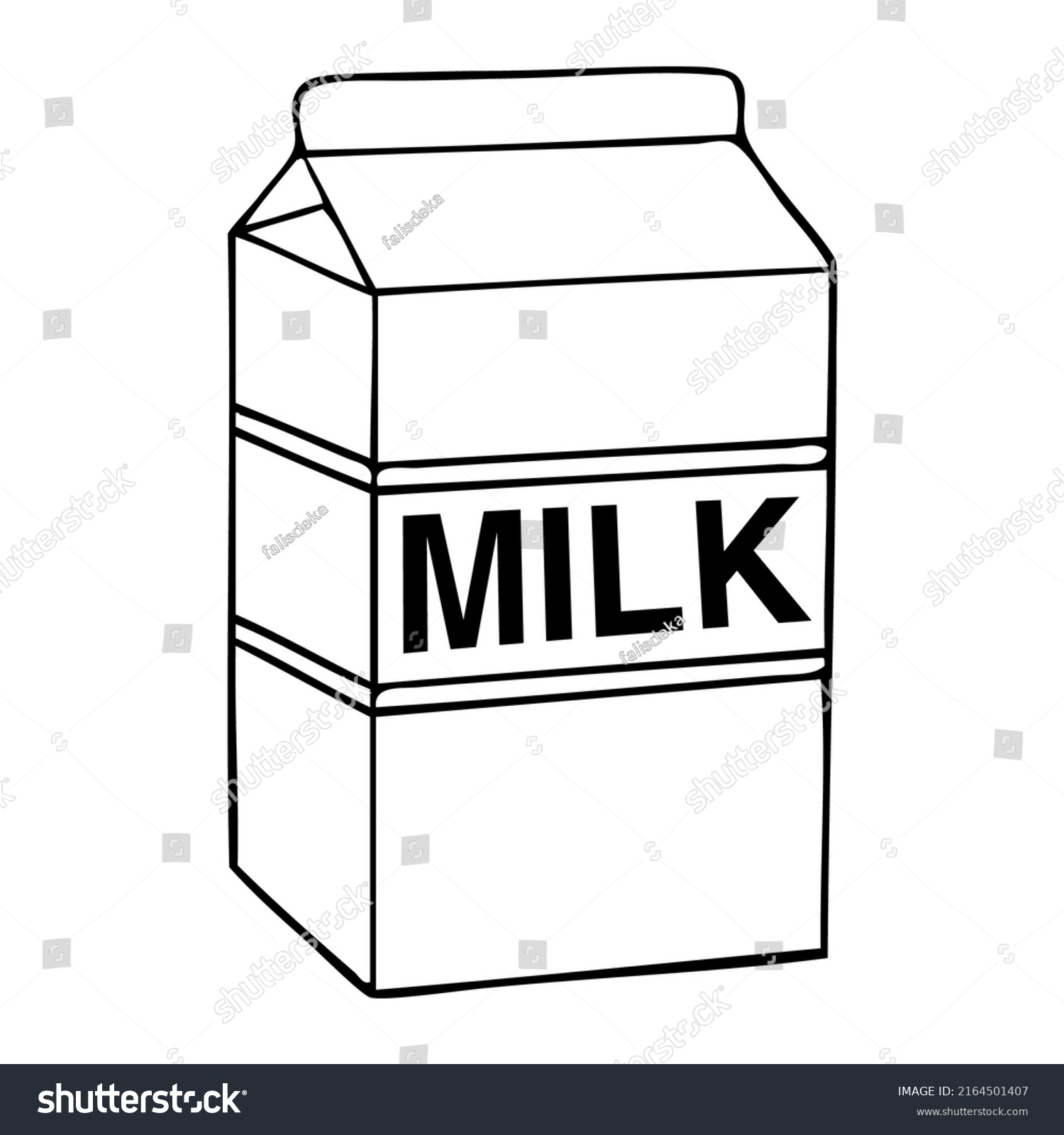 Milk Box Outline Vector Illustrationisolated On Stock Vector (Royalty ...