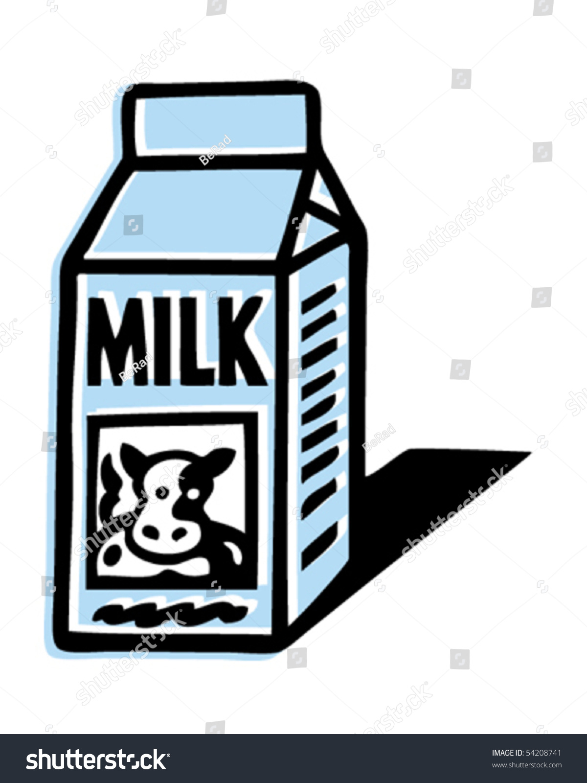 Milk Carton Stock Vector Illustration 54208741 : Shutterstock