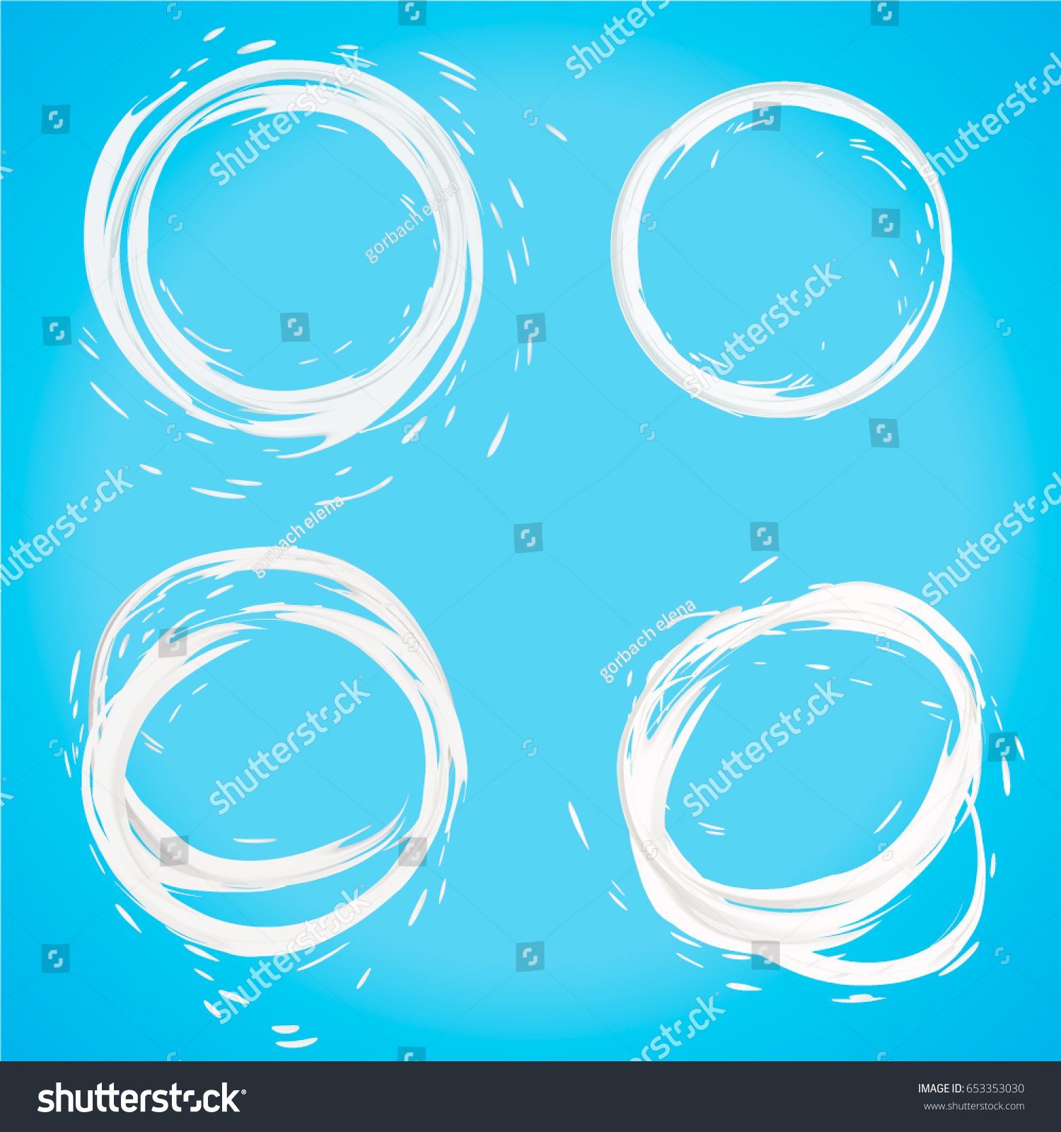 Milk Circle Splash On Blue Background Shutterstock