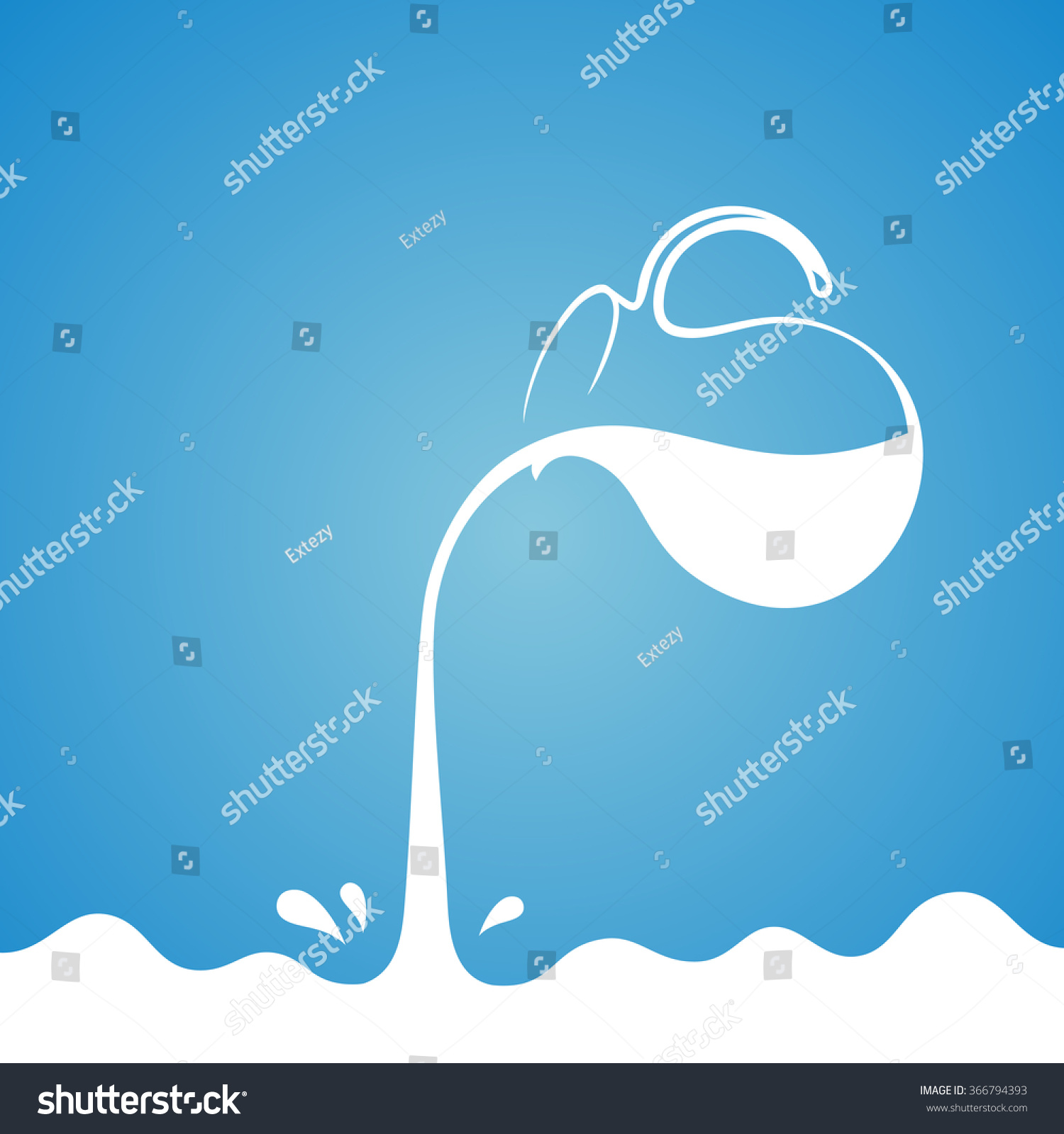 Milk Flows Jug Spray Drops White Stock Vector (Royalty Free) 366794393 ...