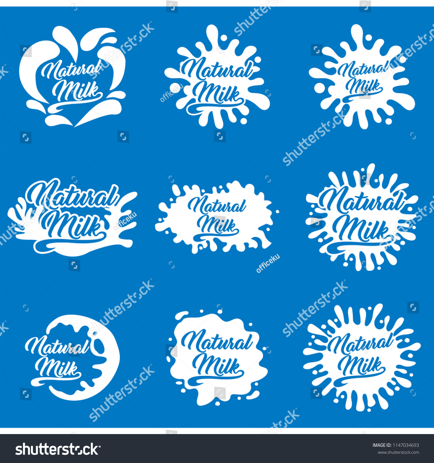 Milk Labels Vector Set Splash Blot Stock Vector Royalty Free 1147034693 6608