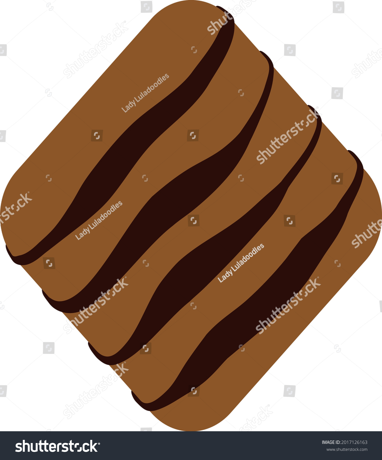 SVG of Milk light diamond shaped chocolate candy with dark piping. Confectionary layered SVG svg