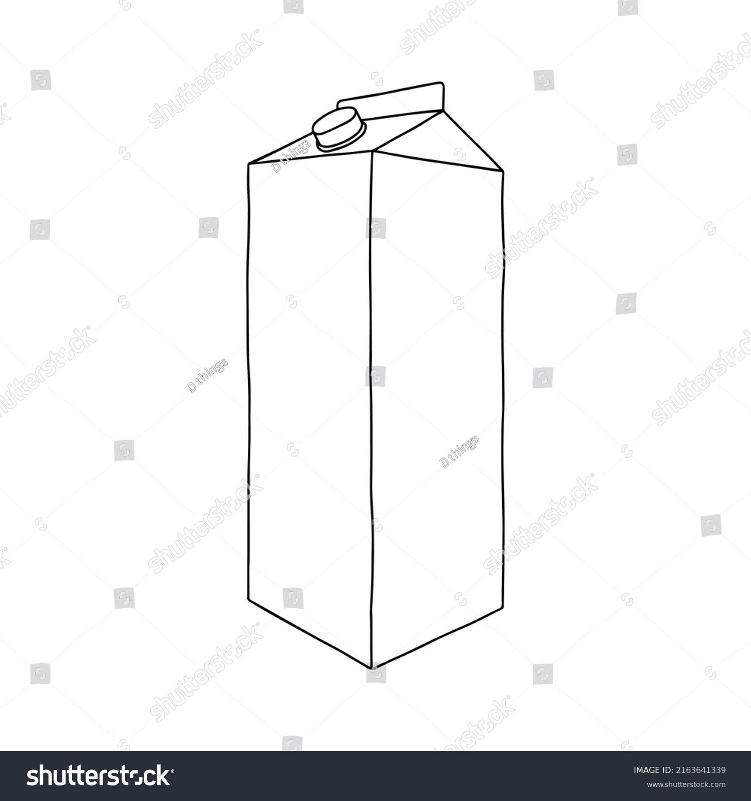 Milk Juice Box Linear Vector Realistic Stock Vector (Royalty Free ...