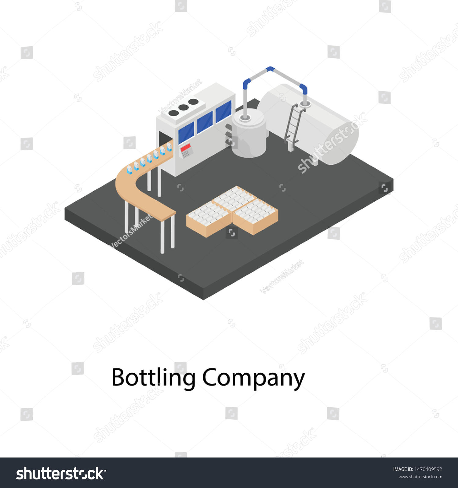 Milk Packaging Process Isometric Icon Design Stock Vector (Royalty Free ...