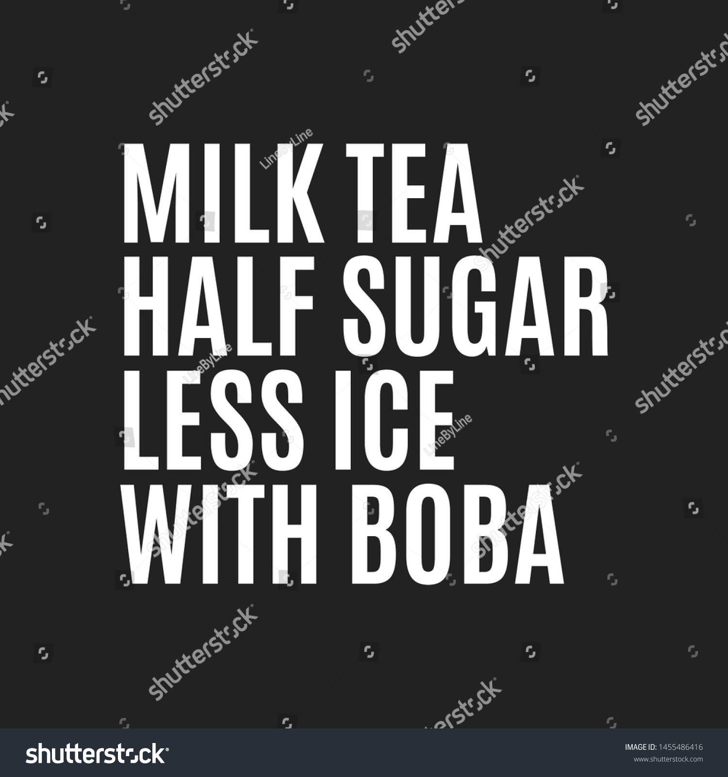 Milk Tea Boba Half Sugar Less Stock Vector Royalty Free