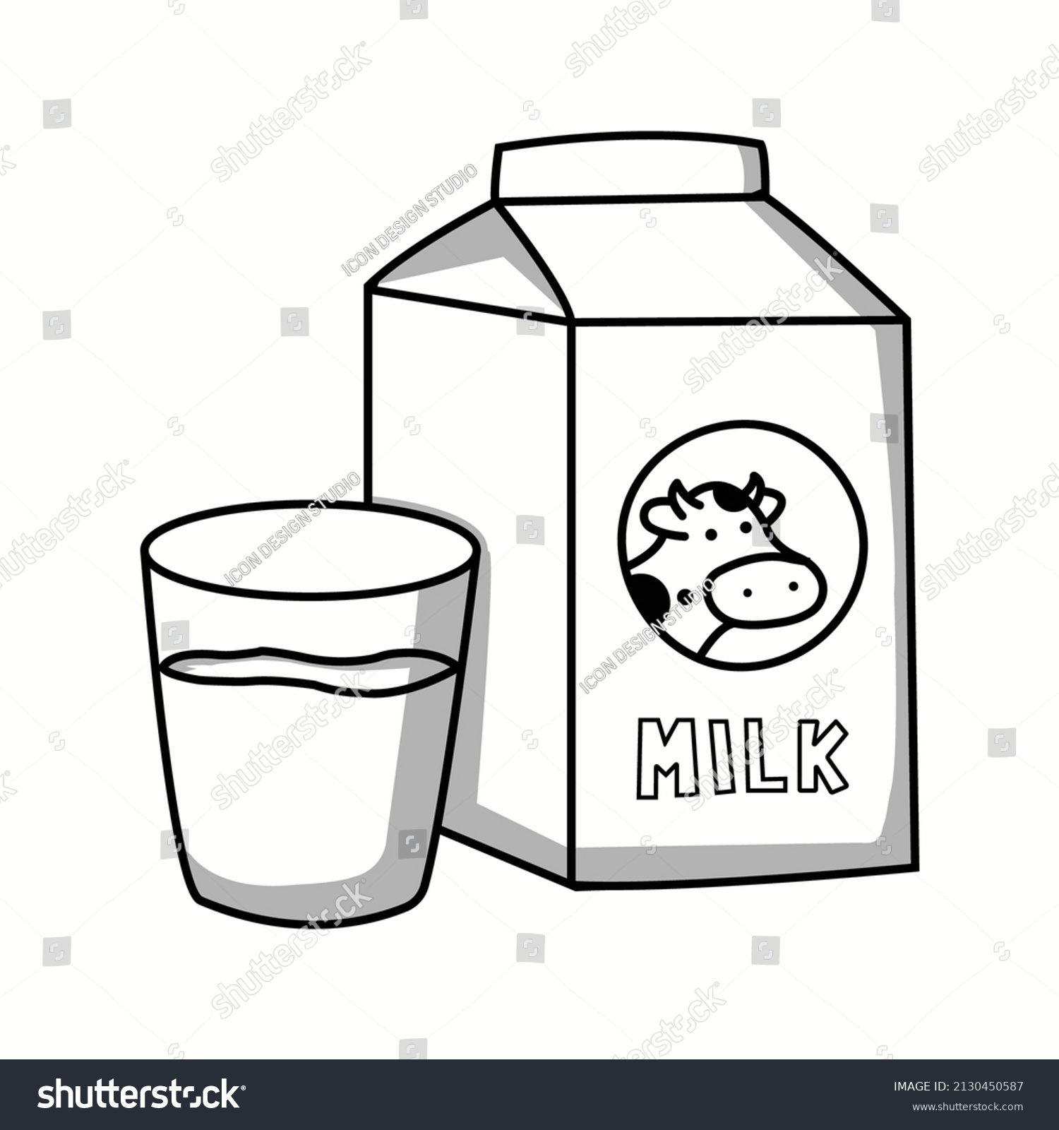 Milk Tetrabrick Food Icon Black White Stock Vector (Royalty Free ...