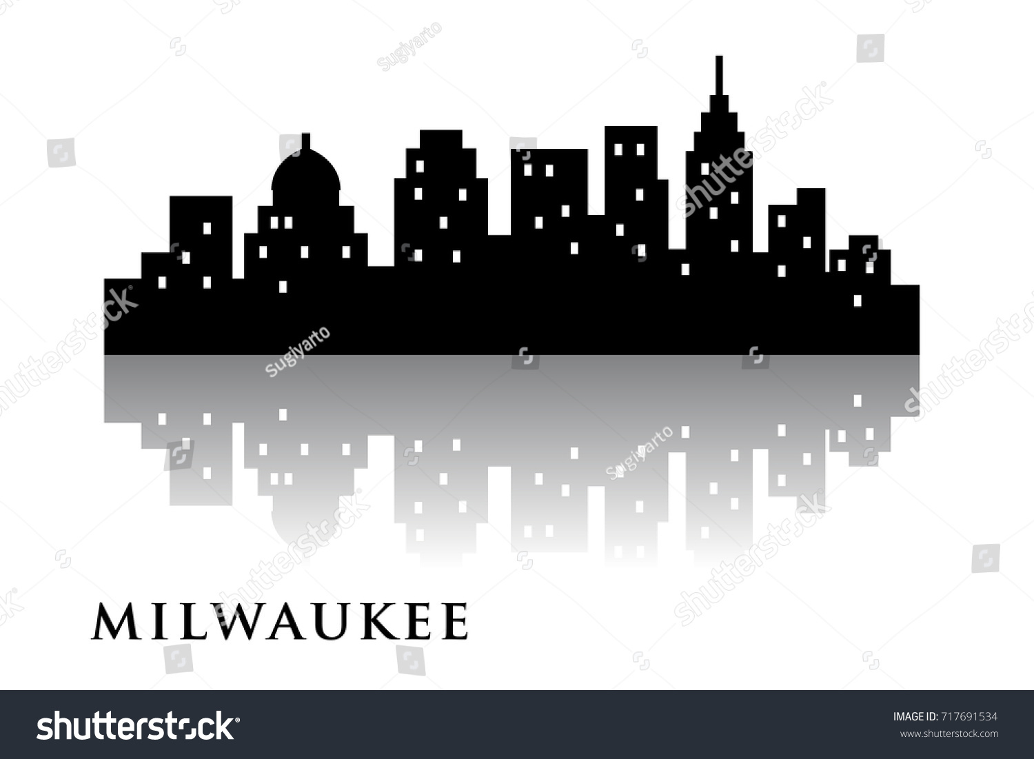 Milwaukee Skyline City Logo Vector Stock Vector (Royalty Free ...