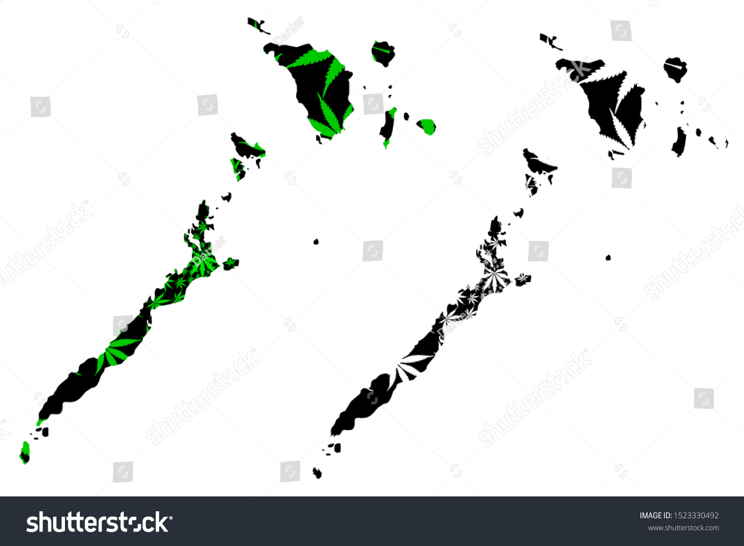 Stock Vector Mimaropa Region Regions And Provinces Of The Philippines Map Is Designed Cannabis Leaf Green And 1523330492 