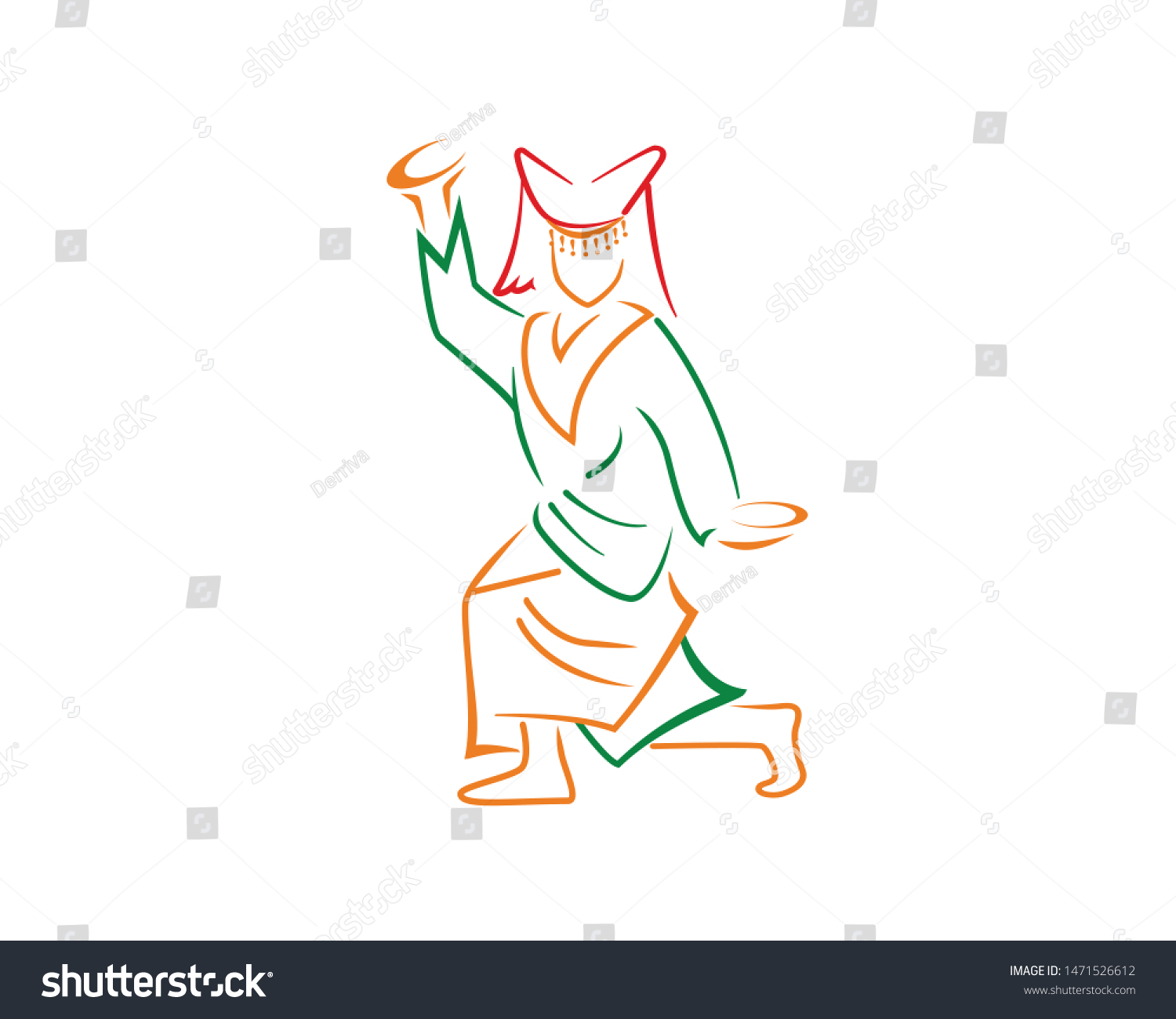 Minangkabau Plate Dance Tari Piring Minangkabau Stock Vector Royalty Free 1471526612