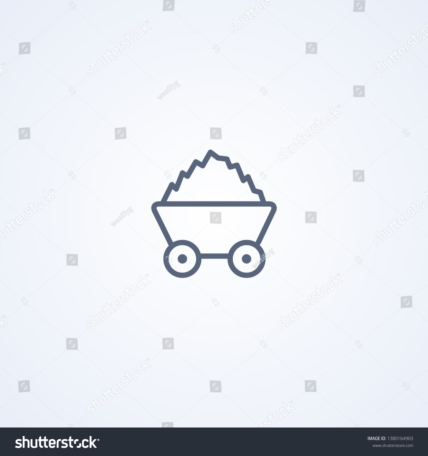 Mine Cart Vector Best Gray Line Stock Vector (royalty Free) 1380164903 