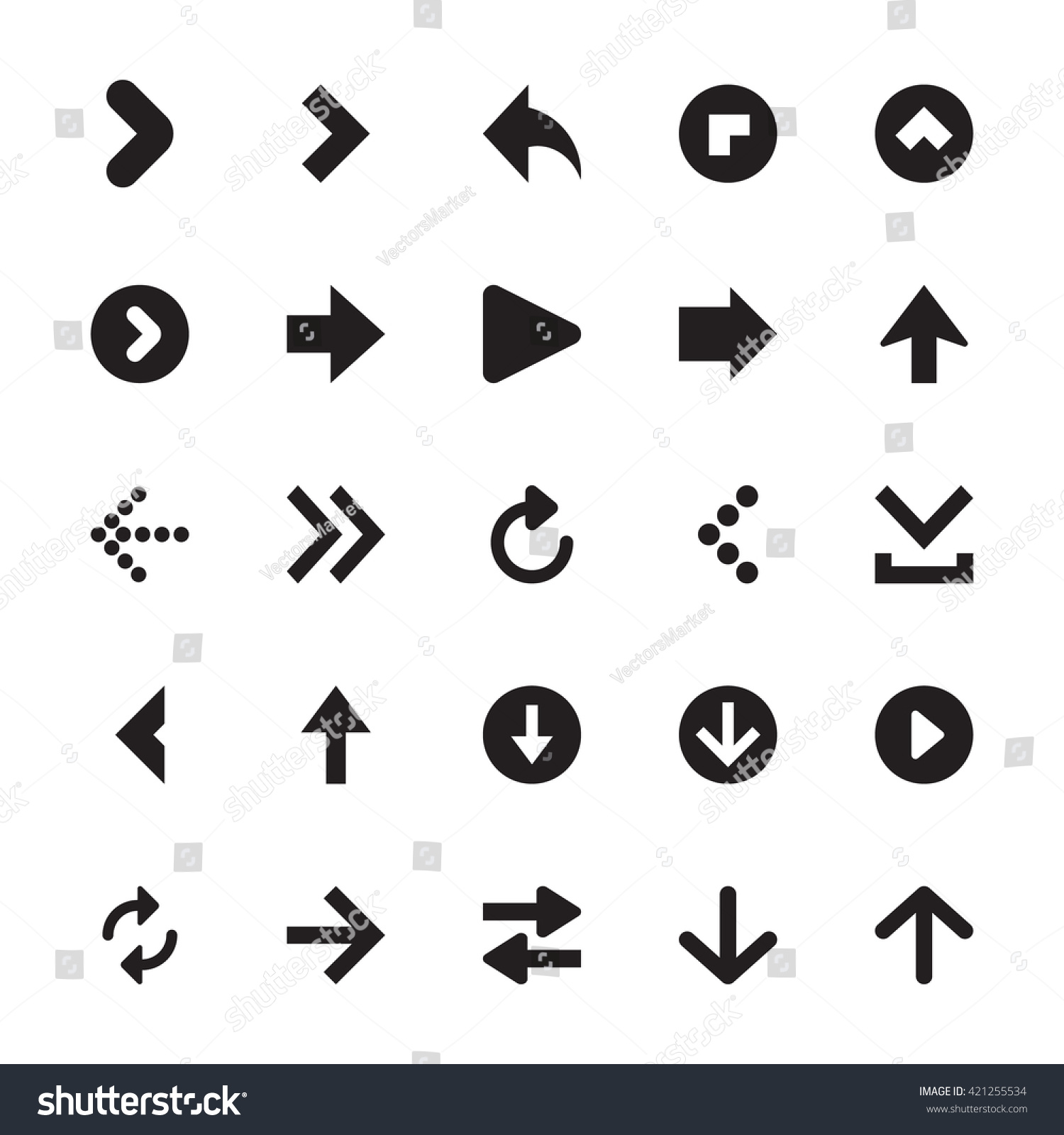 Mini Arrows Vector Icons 1 - 421255534 : Shutterstock