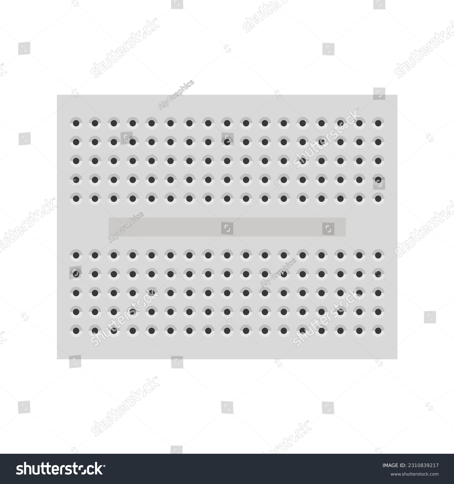 SVG of Mini Breadboard Vector Illustration: Showcasing the Compact and Versatile Design of a Miniature Breadboard for Prototyping Electronics in a Striking Visual Representation svg