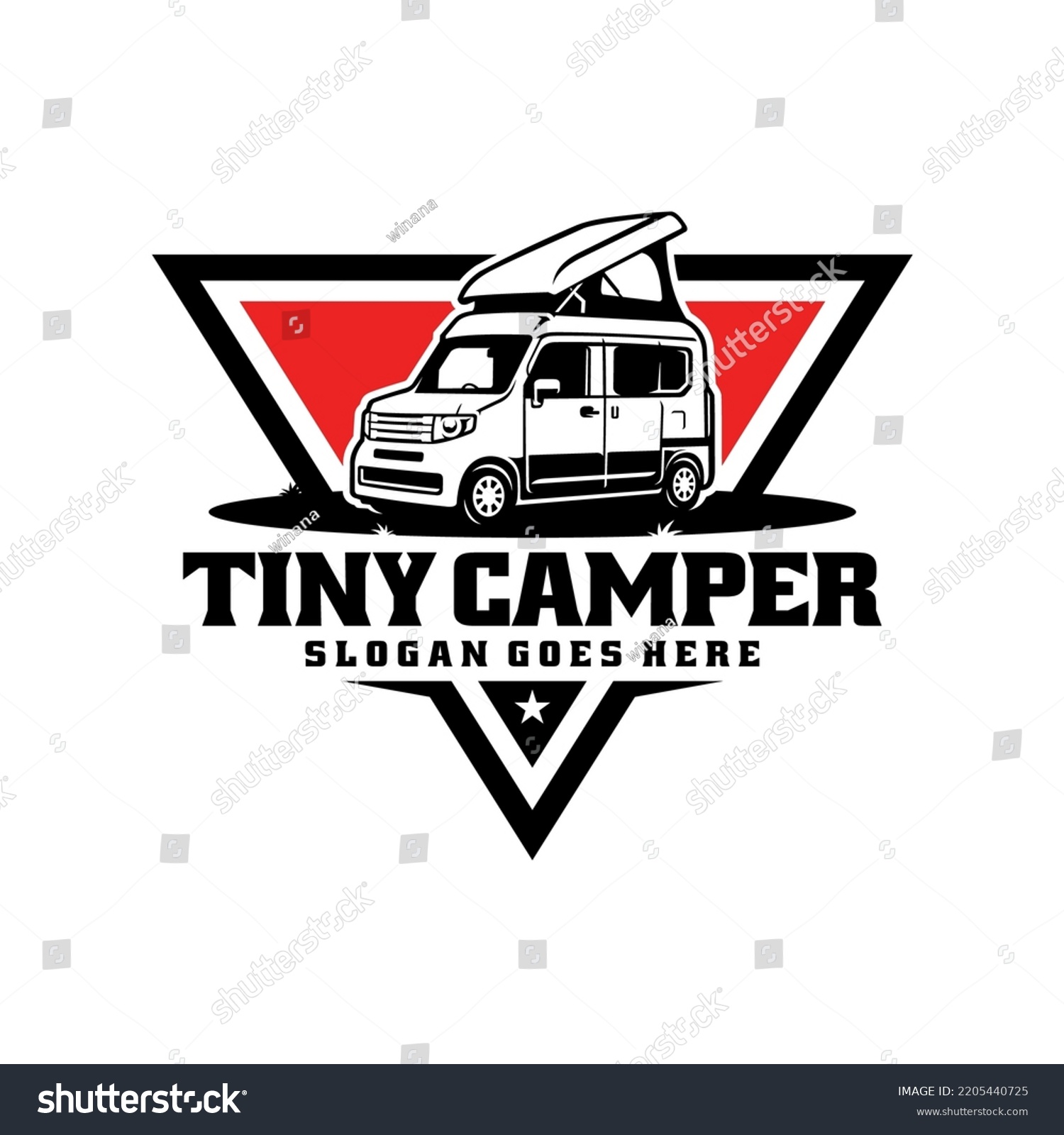 SVG of Mini camper van illustration emblem logo vector svg
