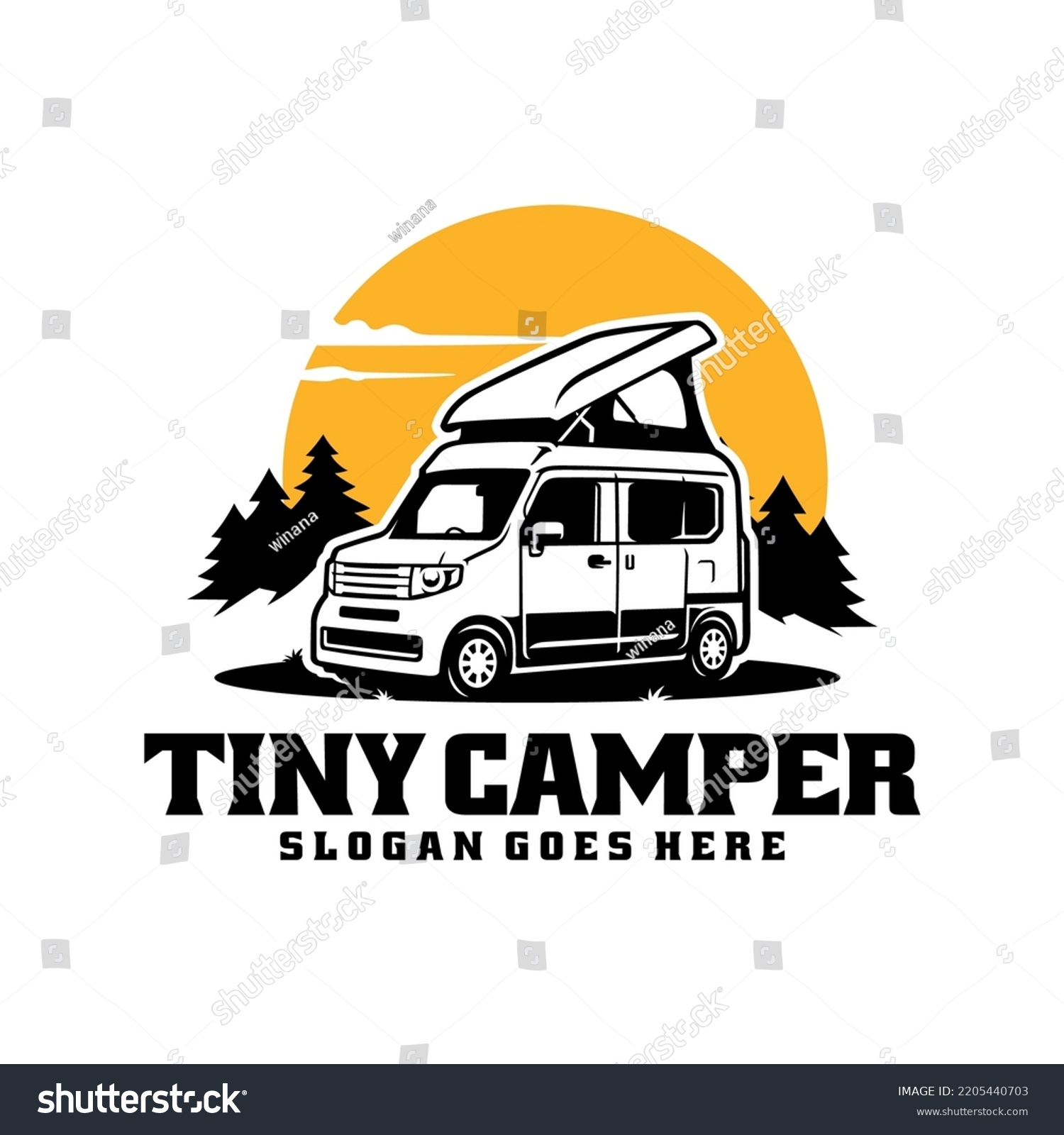 SVG of Mini camper van illustration logo vector svg