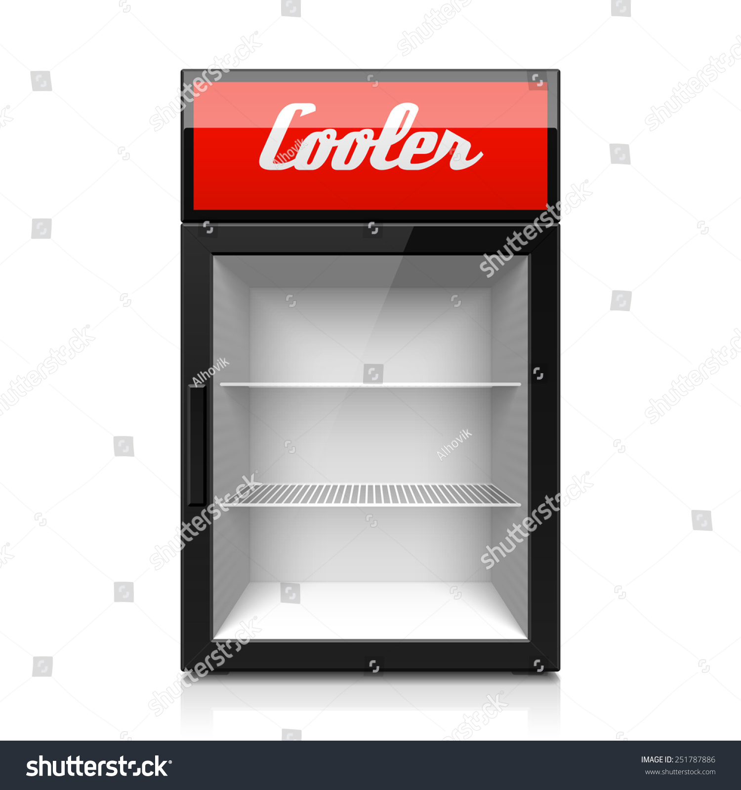 Mini Glass Door Display Cooler Vector Stock Vector Royalty