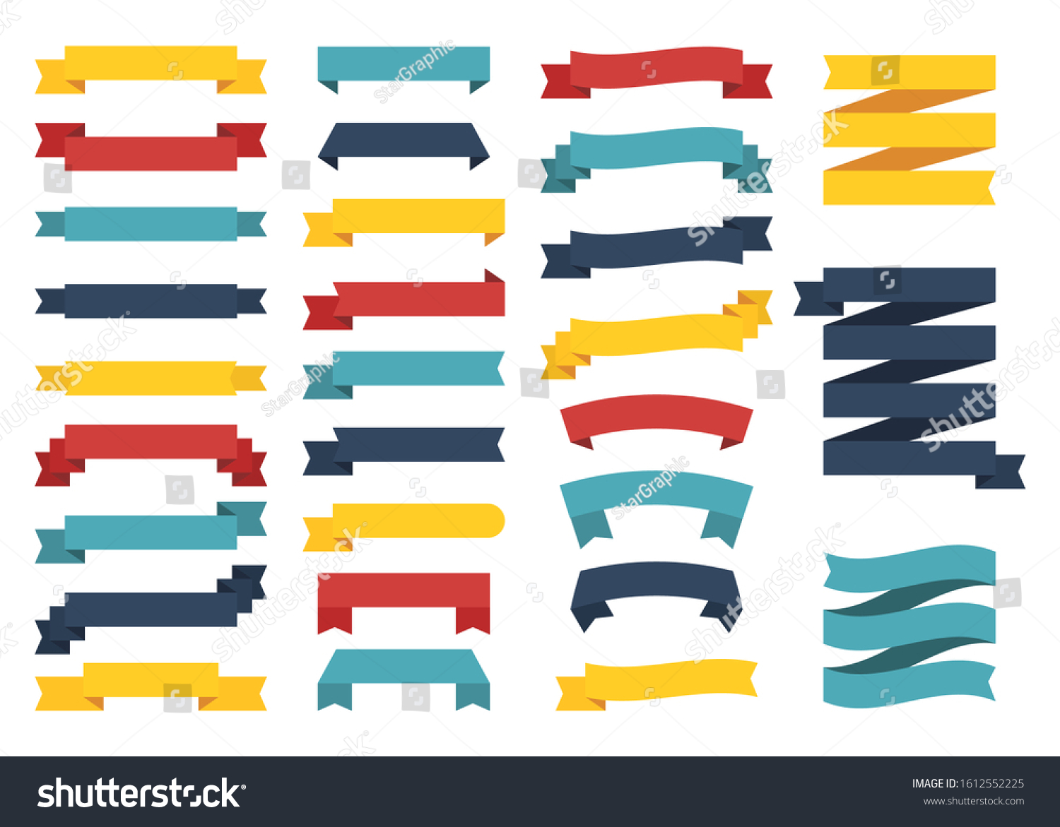 Mini Popular Set Different Color Ribbons Stock Vector (Royalty Free ...