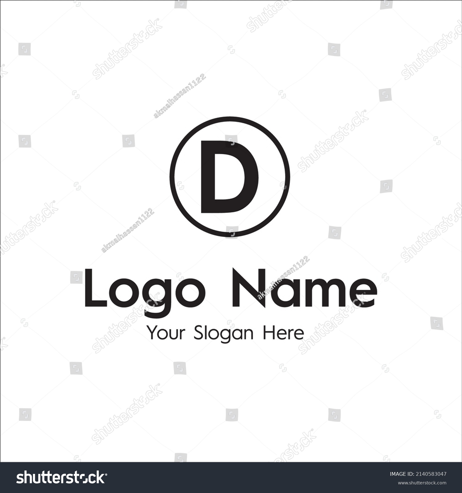 Minimal Modern D Logo Stock Vector (Royalty Free) 2140583047 | Shutterstock