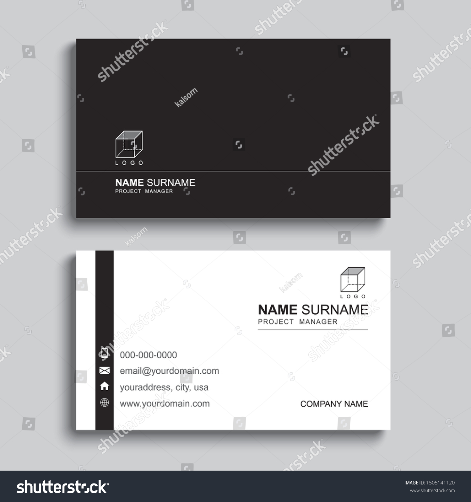 Minimal Business Card Print Template Design Stock Vector (Royalty Free ...