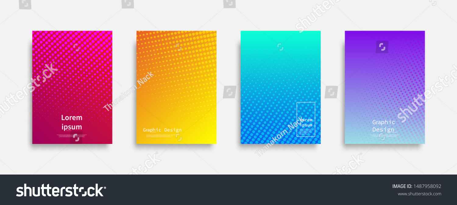 Minimal Covers Design Halftone Dots Colorful Stock Vector (Royalty Free ...
