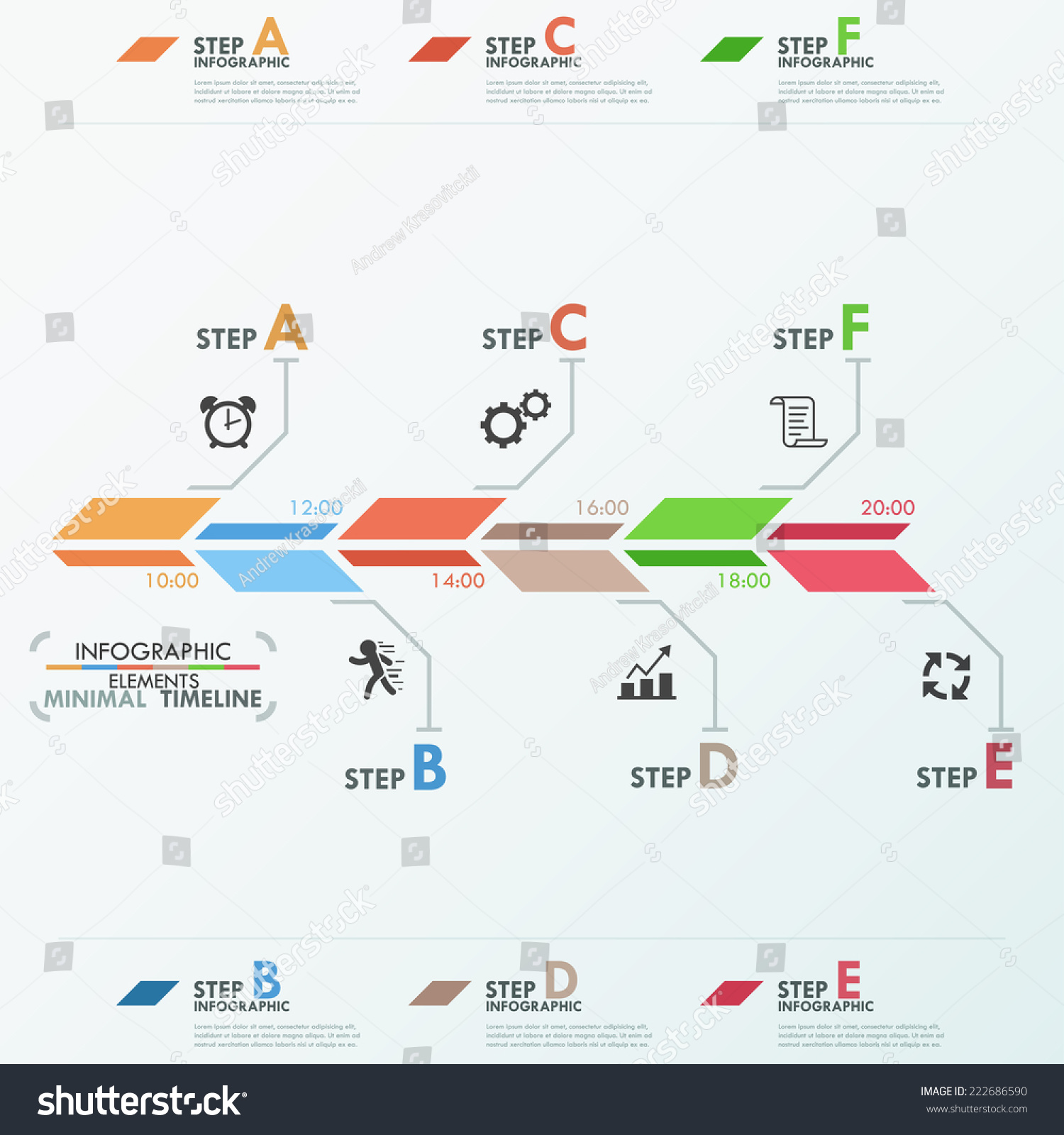 Minimal Infographics Timeline Template With Simple Geometric Shapes ...