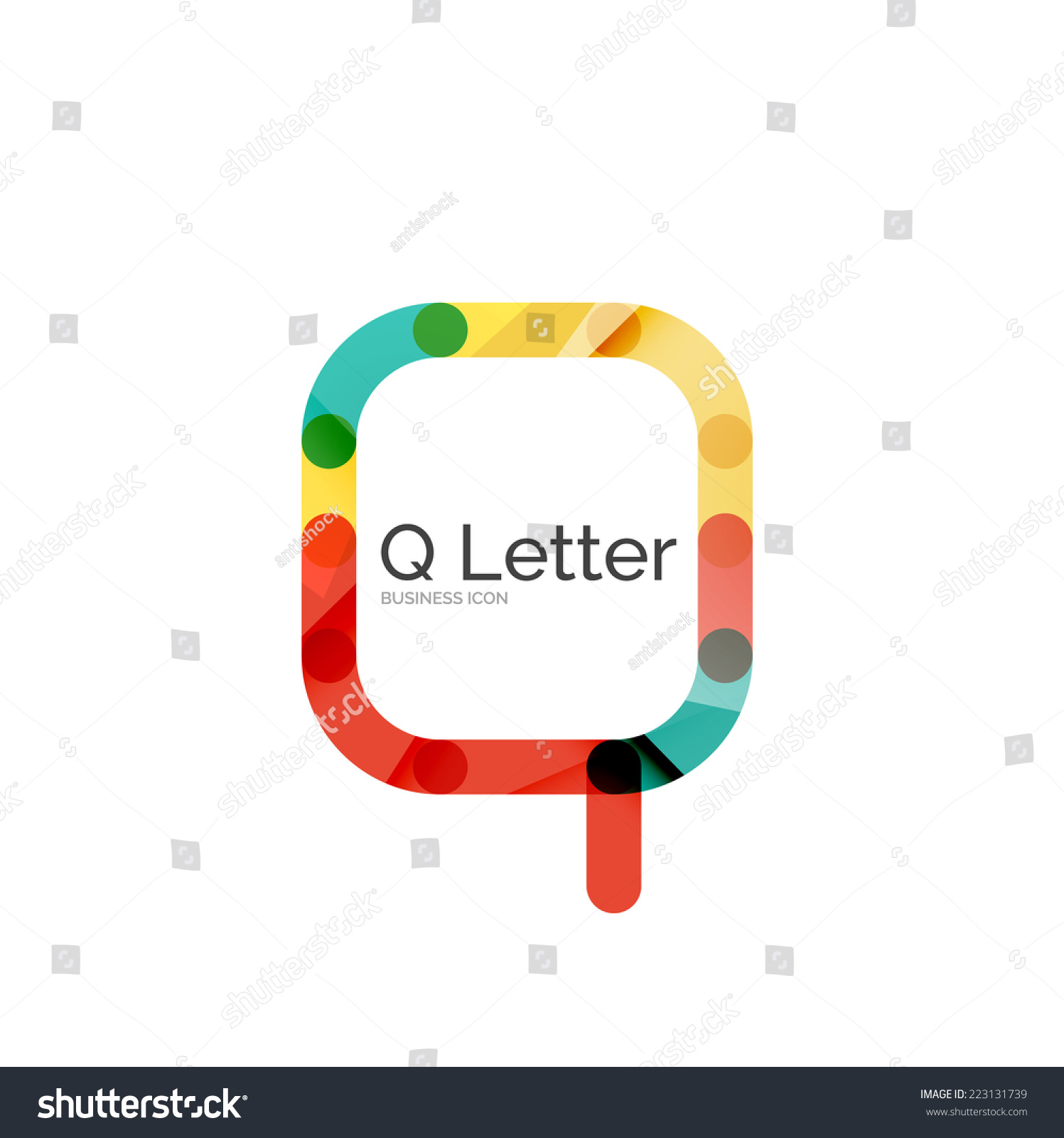 Minimal Q Font Letter Logo Design Stock Vector Royalty Free 223131739